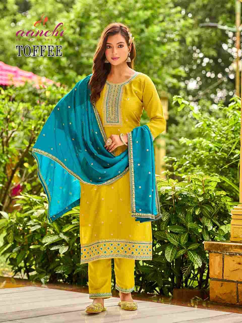 Toffee By Aanchi 01 To 04 Series Beautiful Festive Suits Colorful Stylish Fancy Casual Wear & Ethnic Wear Vichitra Silk Dresses At Wholesale Price