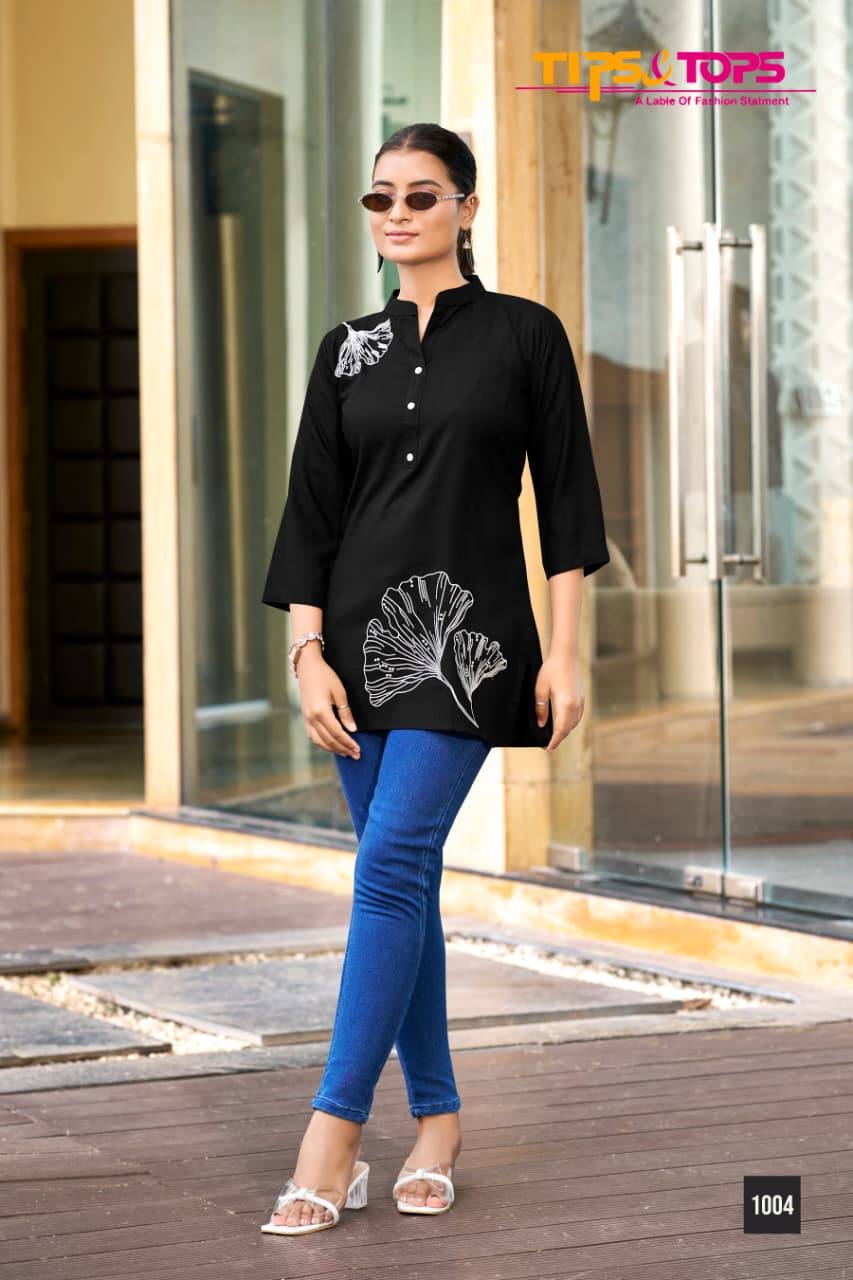 Blossom By Tips And Tops 1001 To 1006 Series Designer Stylish Fancy Colorful Beautiful Party Wear & Ethnic Wear Collection Rayon Slub Tops At Wholesale Price