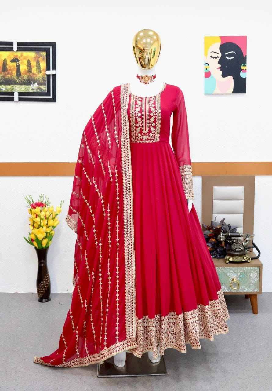 Zf-8968 By Fashid Wholesale 01 To 02 Series Designer Stylish Fancy Colorful Beautiful Party Wear & Ethnic Wear Collection Faux Georgette Gowns At Wholesale Price