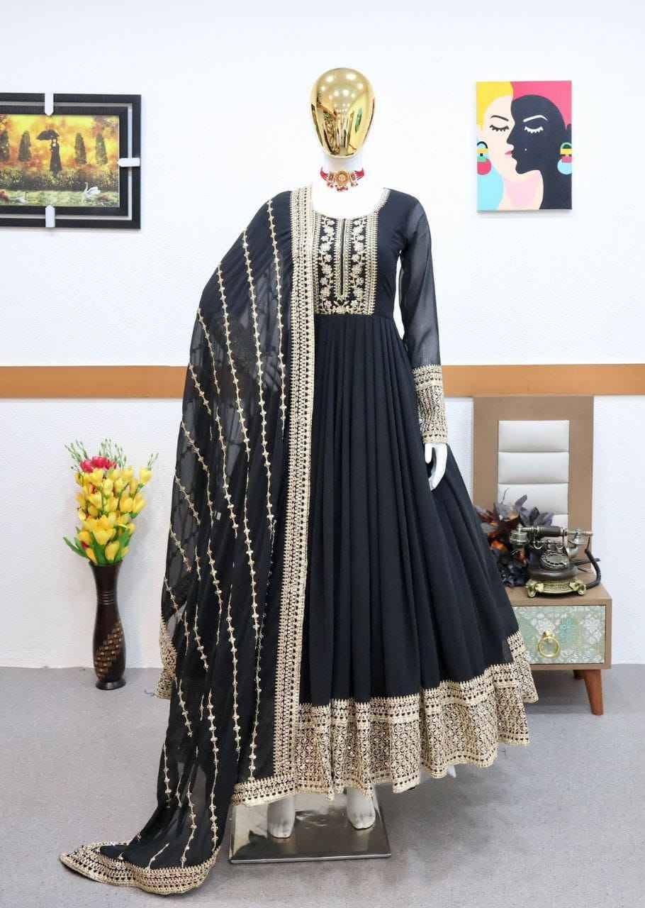 Zf-8968 By Fashid Wholesale 01 To 02 Series Designer Stylish Fancy Colorful Beautiful Party Wear & Ethnic Wear Collection Faux Georgette Gowns At Wholesale Price