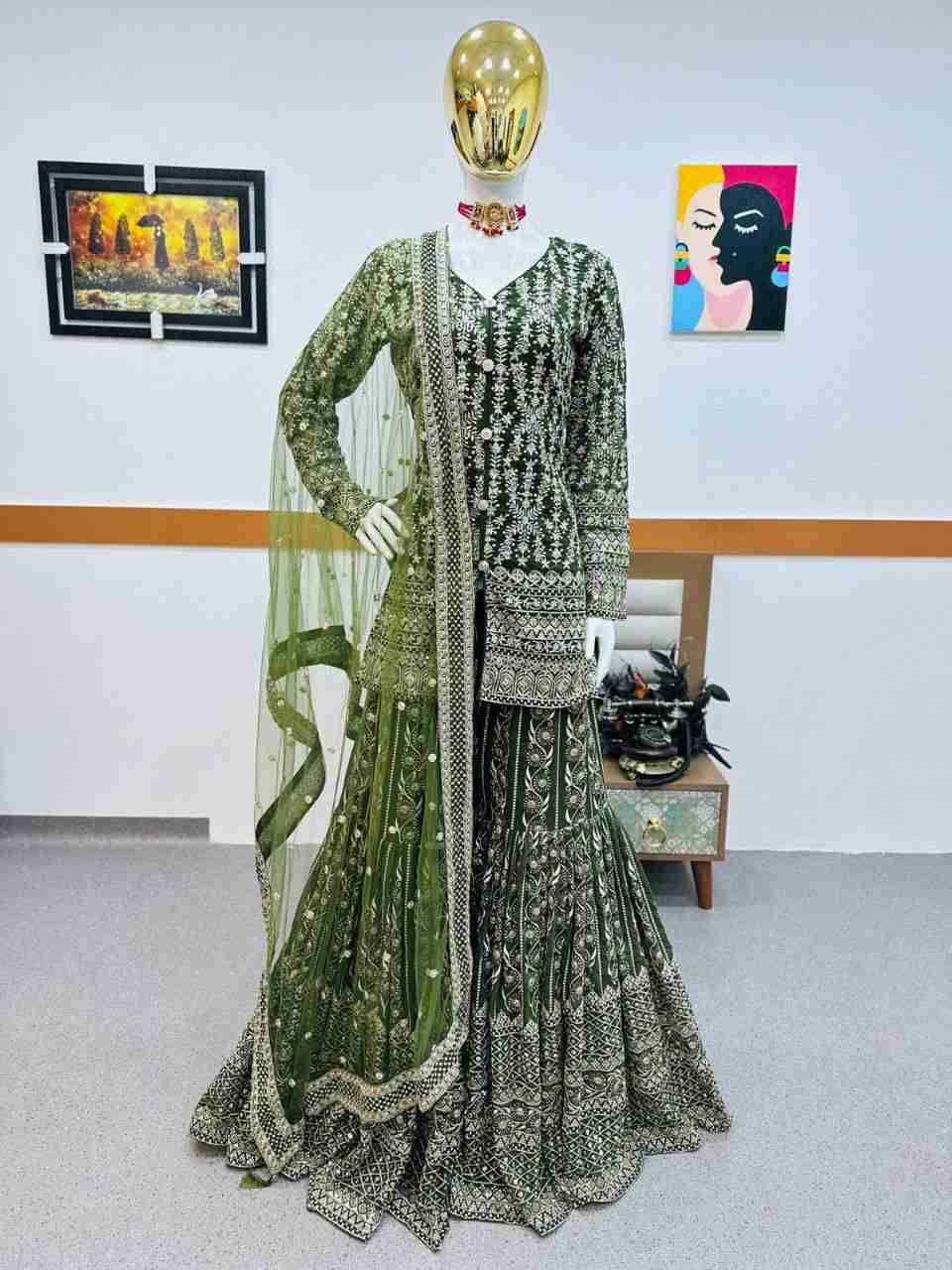 Zd-10024 By Fashid Wholesale Beautiful Sharara Suits Stylish Fancy Colorful Party Wear & Occasional Wear Faux Georgette Dresses At Wholesale Price