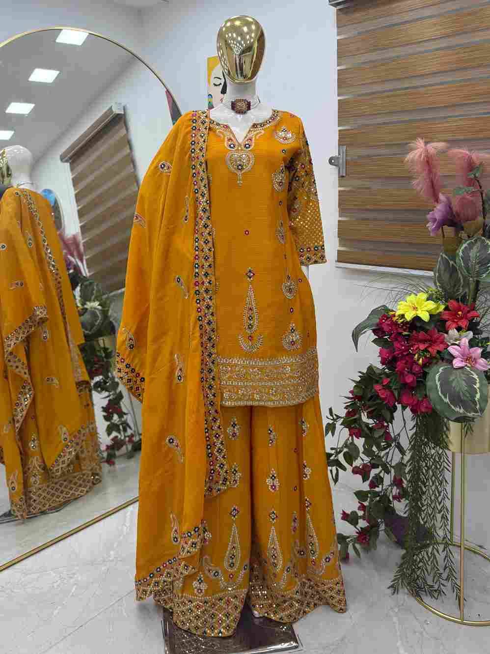 Zd-10009 By Fashid Wholesale 01 To 04 Series Beautiful Sharara Colorful Fancy Wedding Collection Occasional Wear & Party Wear Chinnon Silk Dresses At Wholesale Price