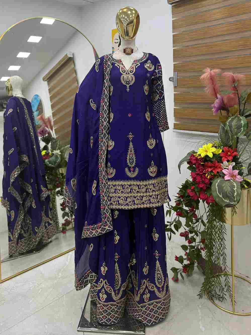 Zd-10009 By Fashid Wholesale 01 To 04 Series Beautiful Sharara Colorful Fancy Wedding Collection Occasional Wear & Party Wear Chinnon Silk Dresses At Wholesale Price