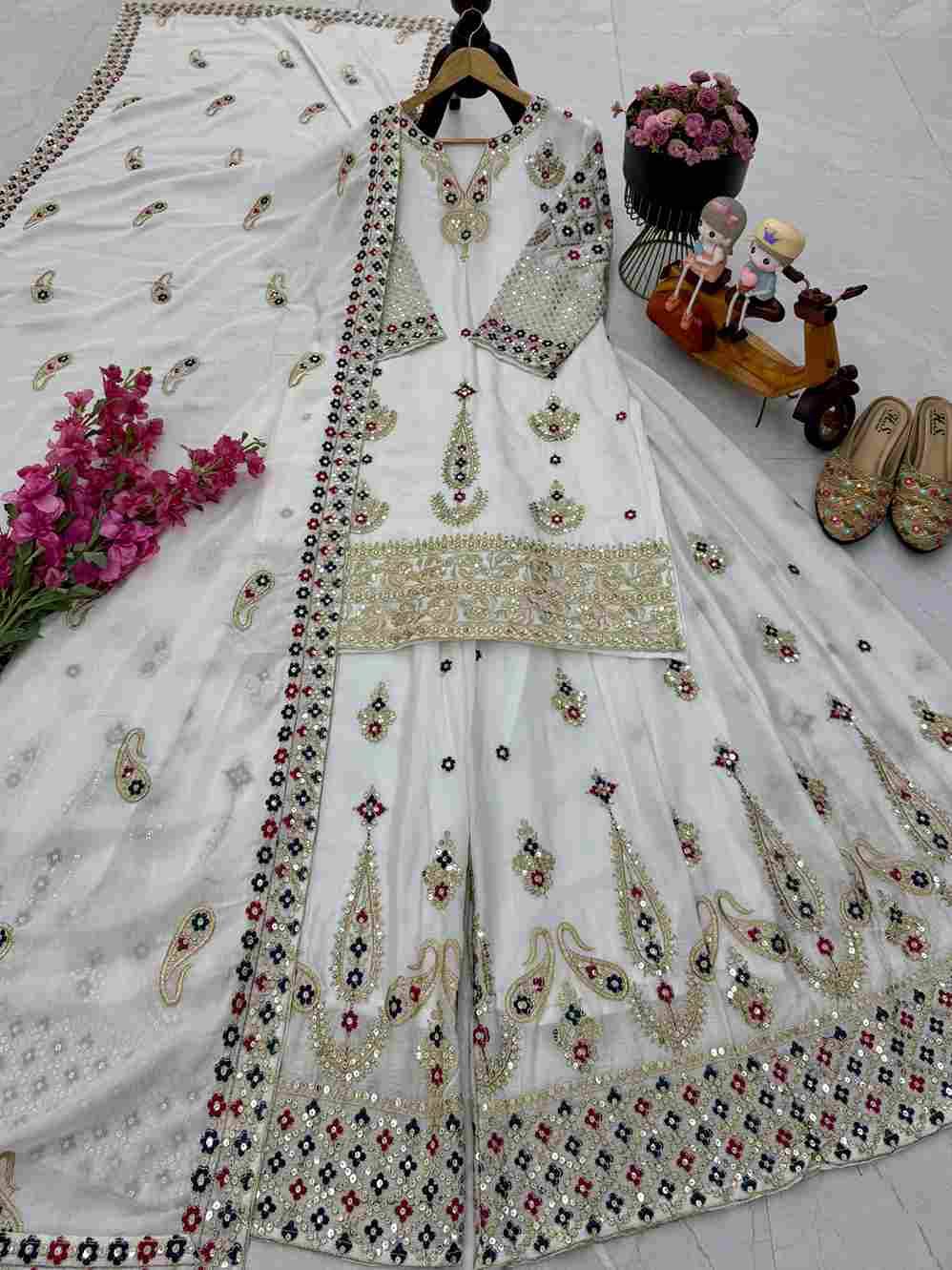 Zd-10009 By Fashid Wholesale 01 To 04 Series Beautiful Sharara Colorful Fancy Wedding Collection Occasional Wear & Party Wear Chinnon Silk Dresses At Wholesale Price
