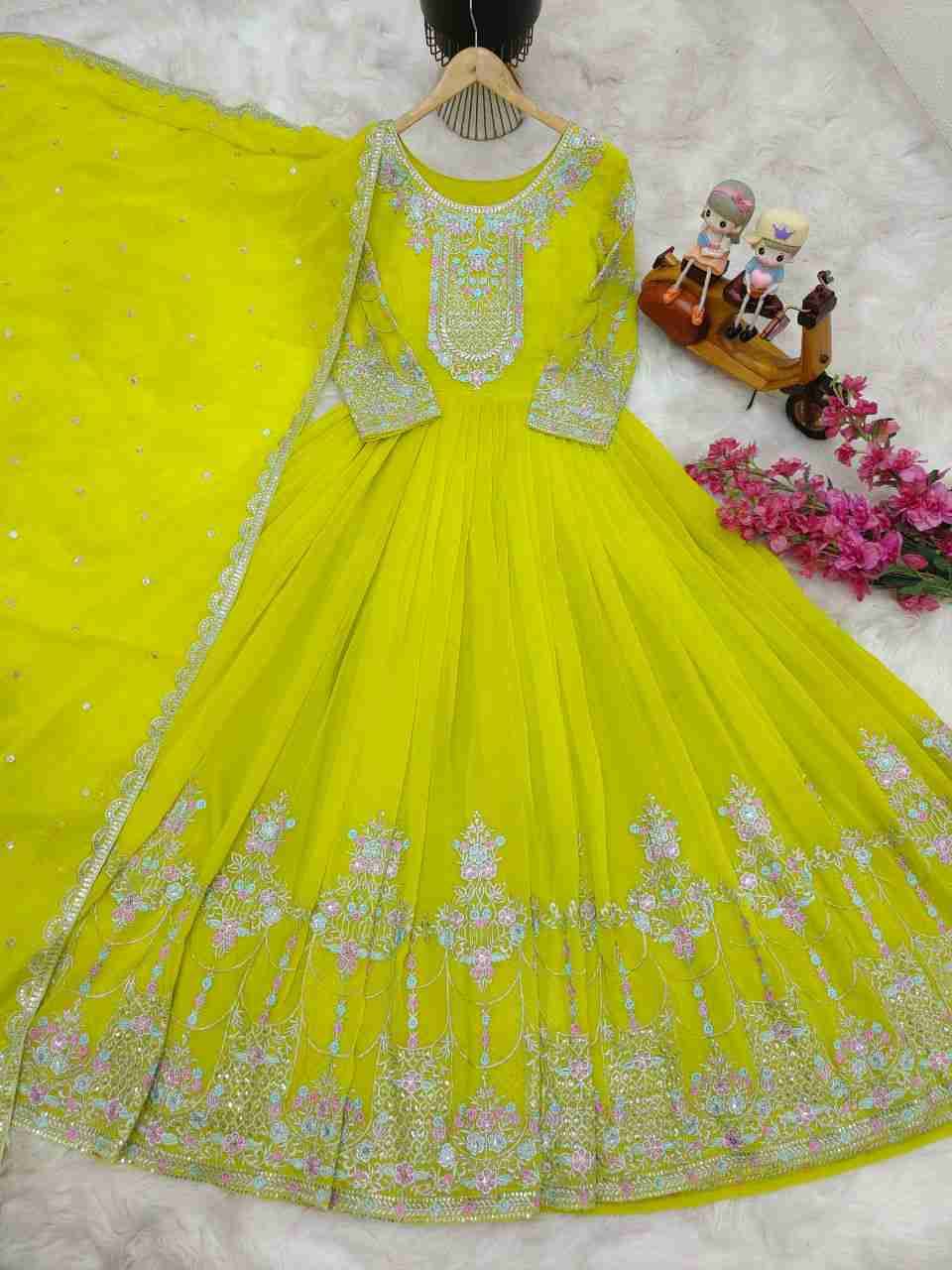 Zd-10095 By Fashid Wholesale Designer Stylish Fancy Colorful Beautiful Party Wear & Ethnic Wear Collection Faux Georgette Gowns At Wholesale Price