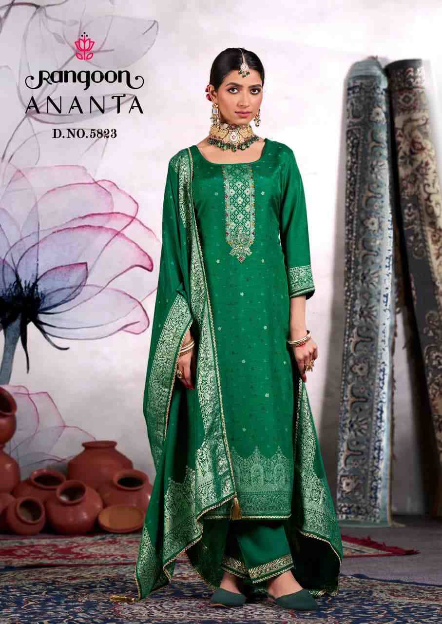 Ananta By Rangoon 5821 To 5824 Series Beautiful Stylish Festive Suits Fancy Colorful Casual Wear & Ethnic Wear & Ready To Wear Dola Jacquard Dresses At Wholesale Price
