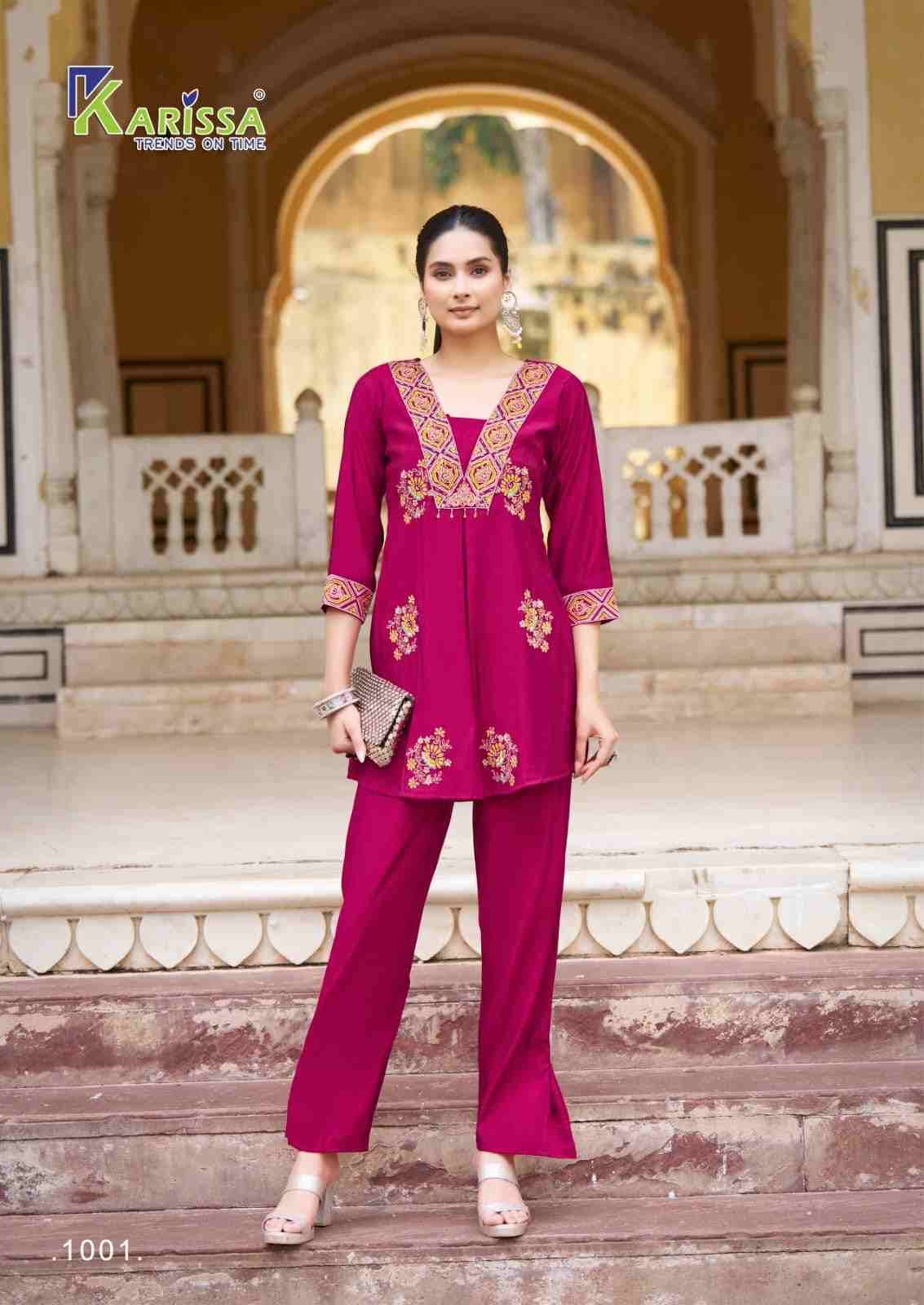 Mushq By Karissa 1001 To 1004 Series Designer Stylish Fancy Colorful Beautiful Party Wear & Ethnic Wear Collection Viscose Roman Co-Ord At Wholesale Price