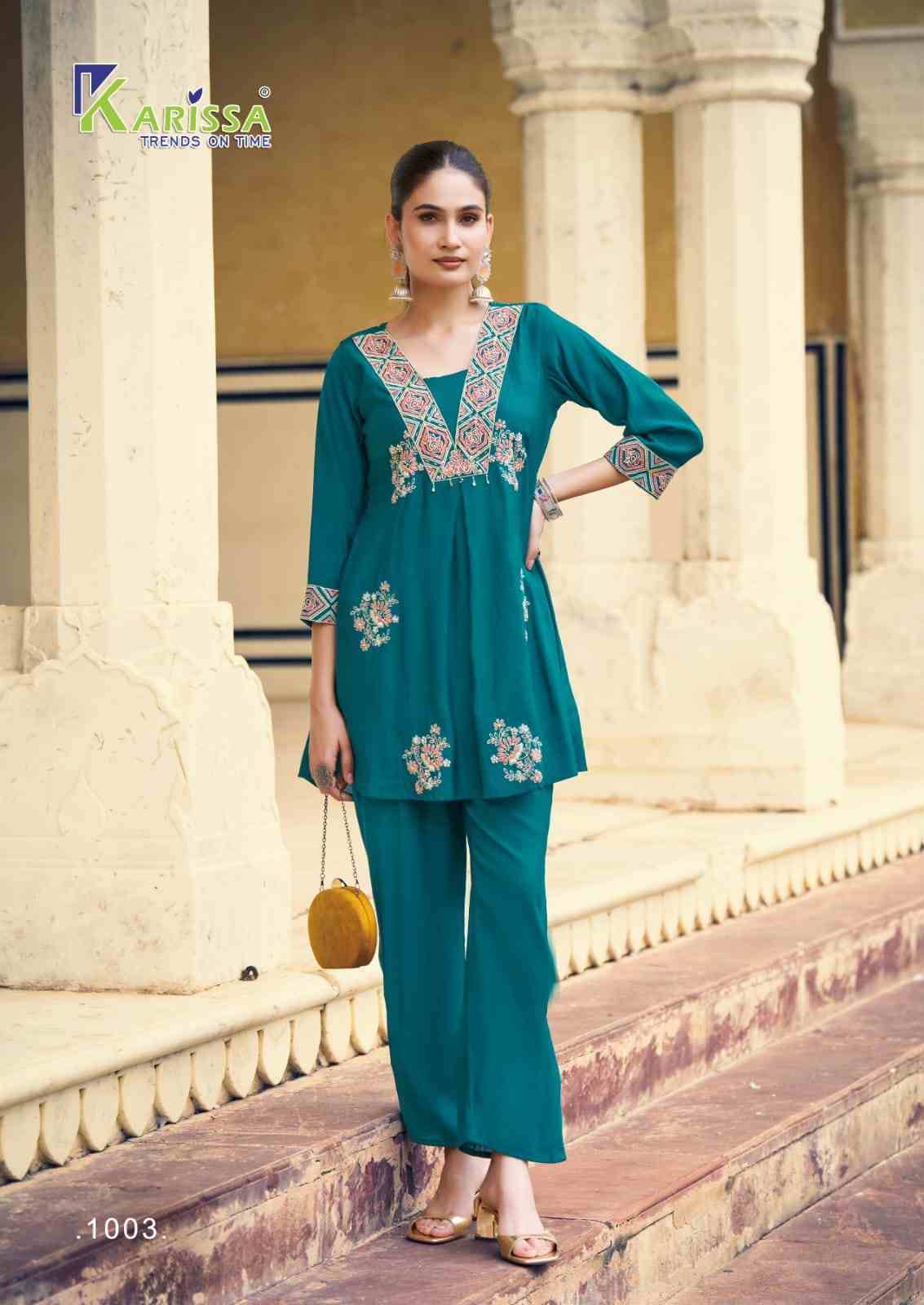 Mushq By Karissa 1001 To 1004 Series Designer Stylish Fancy Colorful Beautiful Party Wear & Ethnic Wear Collection Viscose Roman Co-Ord At Wholesale Price