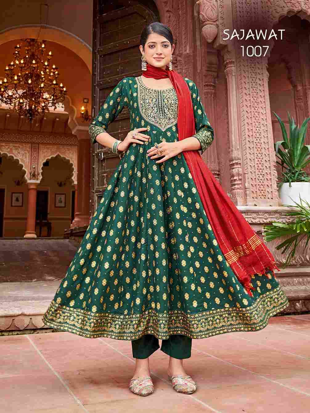Sajawat By Fashid Wholesale 1001 To 1008 Series Designer Anarkali Suits Beautiful Fancy Colorful Stylish Party Wear & Occasional Wear Rayon Dresses At Wholesale Price