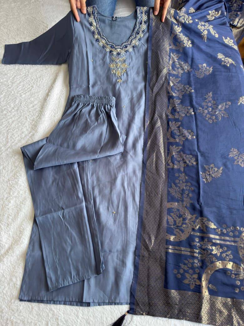 Kr-381 By Fashid Wholesale Designer Festive Suits Collection Beautiful Stylish Fancy Colorful Party Wear & Occasional Wear Roman Silk Kurti With Bottom At Wholesale Price