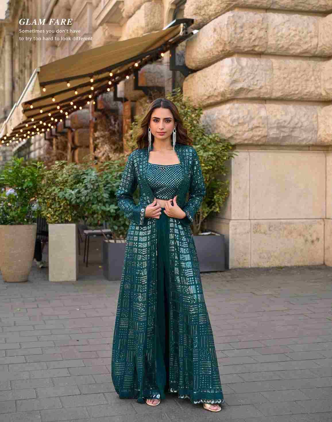 Rubal By Sayuri 5850 To 5853 Series Designer Stylish Fancy Colorful Beautiful Party Wear & Ethnic Wear Collection Premium Georgette Crop Tops With Bottom At Wholesale Price
