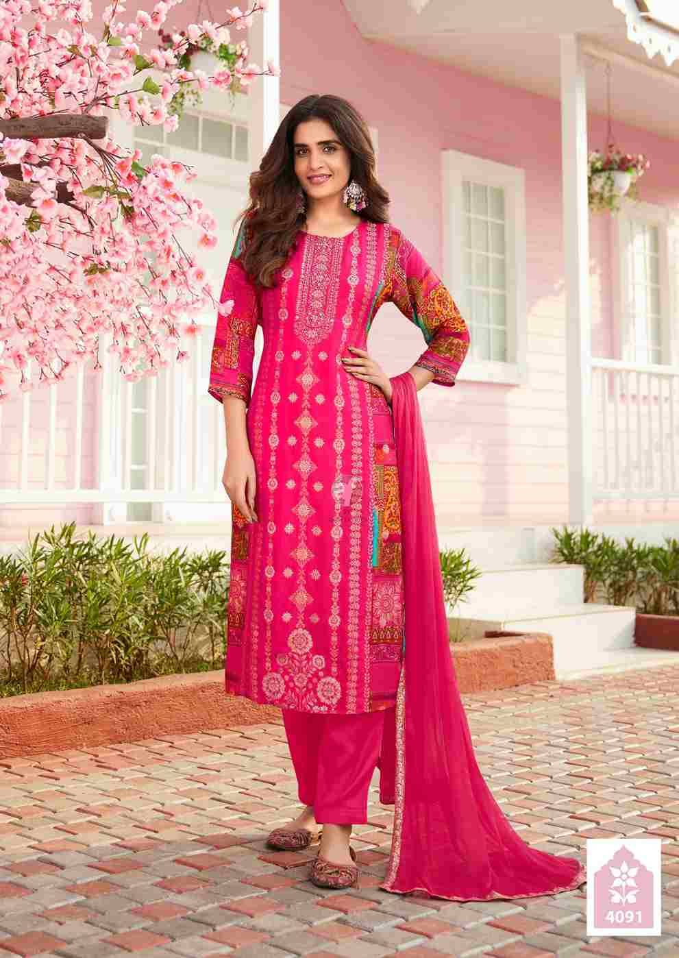 Dastoor Vol-7 By Anju Fabrics 4091 To 4095 Series Festive Suits Beautiful Fancy Colorful Stylish Party Wear & Occasional Wear Pure Dola Jacquard Dresses At Wholesale Price