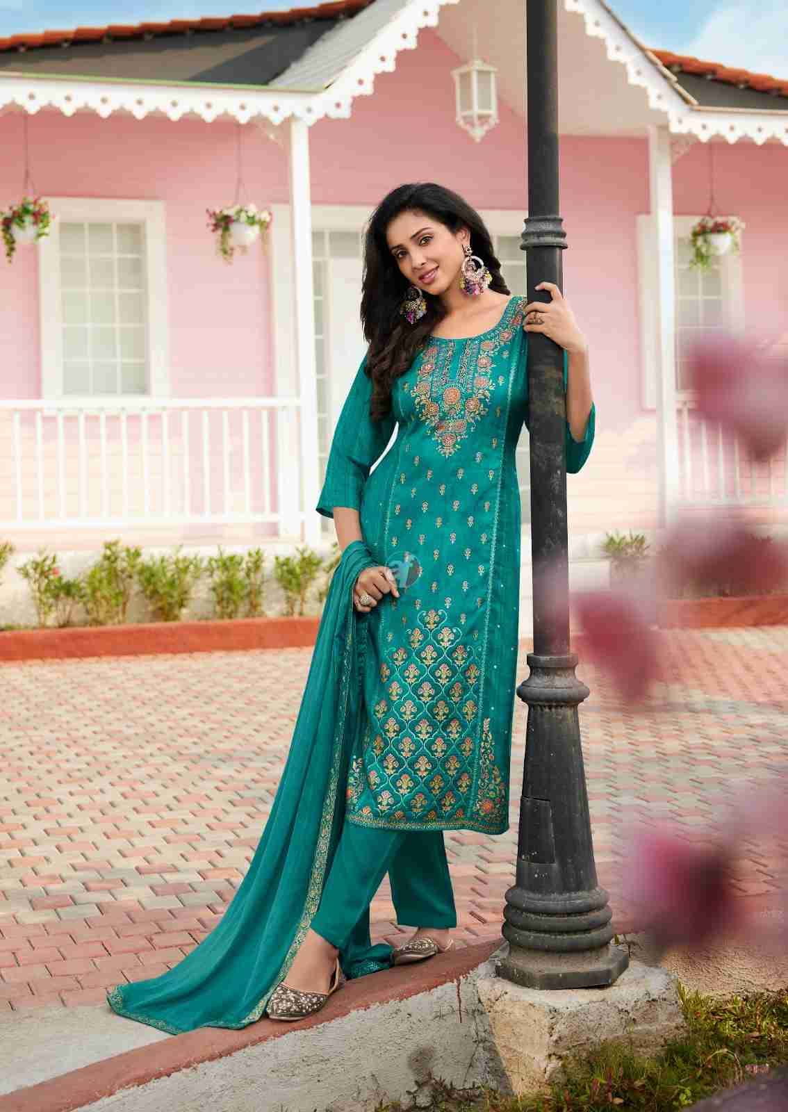 Dastoor Vol-7 By Anju Fabrics 4091 To 4095 Series Festive Suits Beautiful Fancy Colorful Stylish Party Wear & Occasional Wear Pure Dola Jacquard Dresses At Wholesale Price