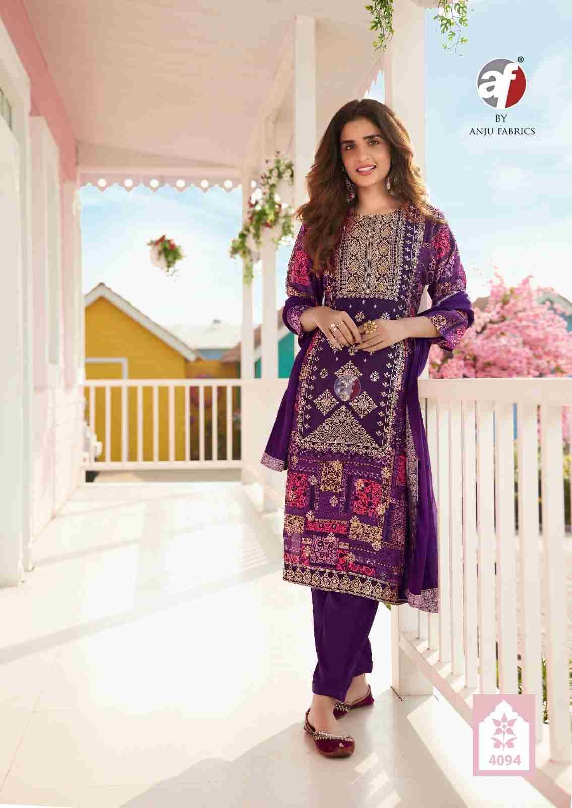 Dastoor Vol-7 By Anju Fabrics 4091 To 4095 Series Festive Suits Beautiful Fancy Colorful Stylish Party Wear & Occasional Wear Pure Dola Jacquard Dresses At Wholesale Price