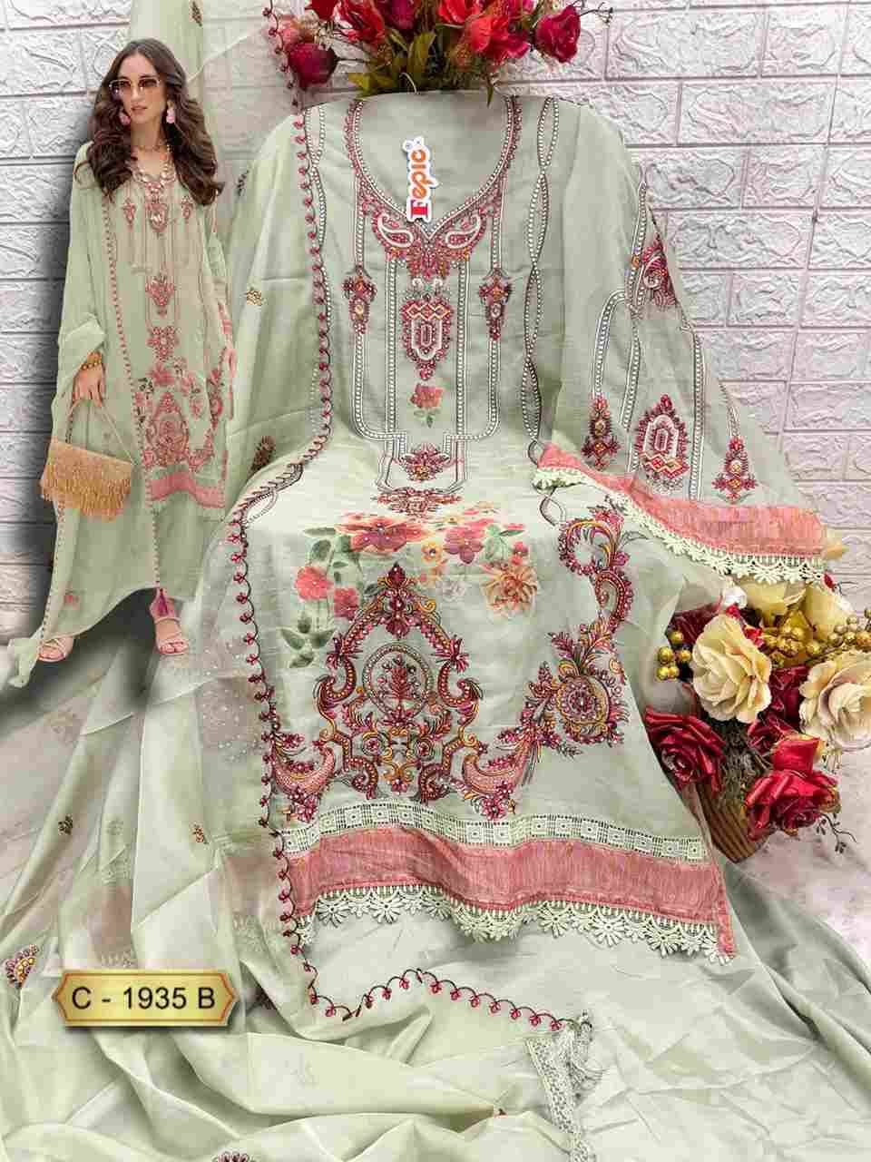 Fepic 1935 Colours By Fepic 1935-A To 1935-C Series Beautiful Pakistani Suits Colorful Stylish Fancy Casual Wear & Ethnic Wear Organza Embroidered Dresses At Wholesale Price