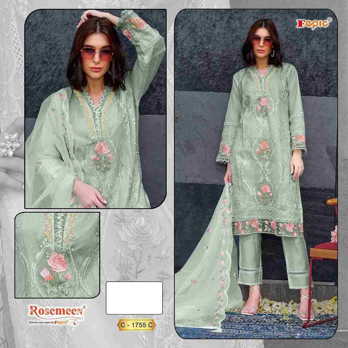 Fepic 1755 Colours By Fepic 1755-C To 1755-F Series Beautiful Pakistani Suits Colorful Stylish Fancy Casual Wear & Ethnic Wear Organza Embroidered Dresses At Wholesale Price