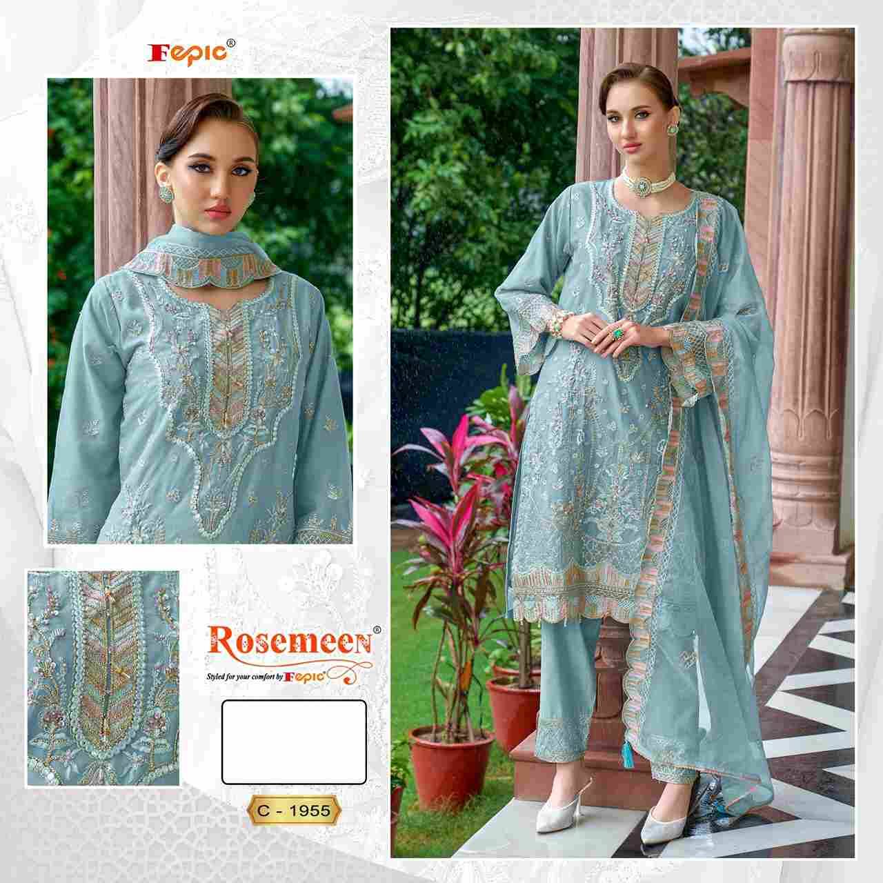 Fepic 1955 Colours By Fepic 1955-A To 1955-D Series Beautiful Pakistani Suits Stylish Fancy Colorful Party Wear & Occasional Wear Organza Embroidered Dresses At Wholesale Price