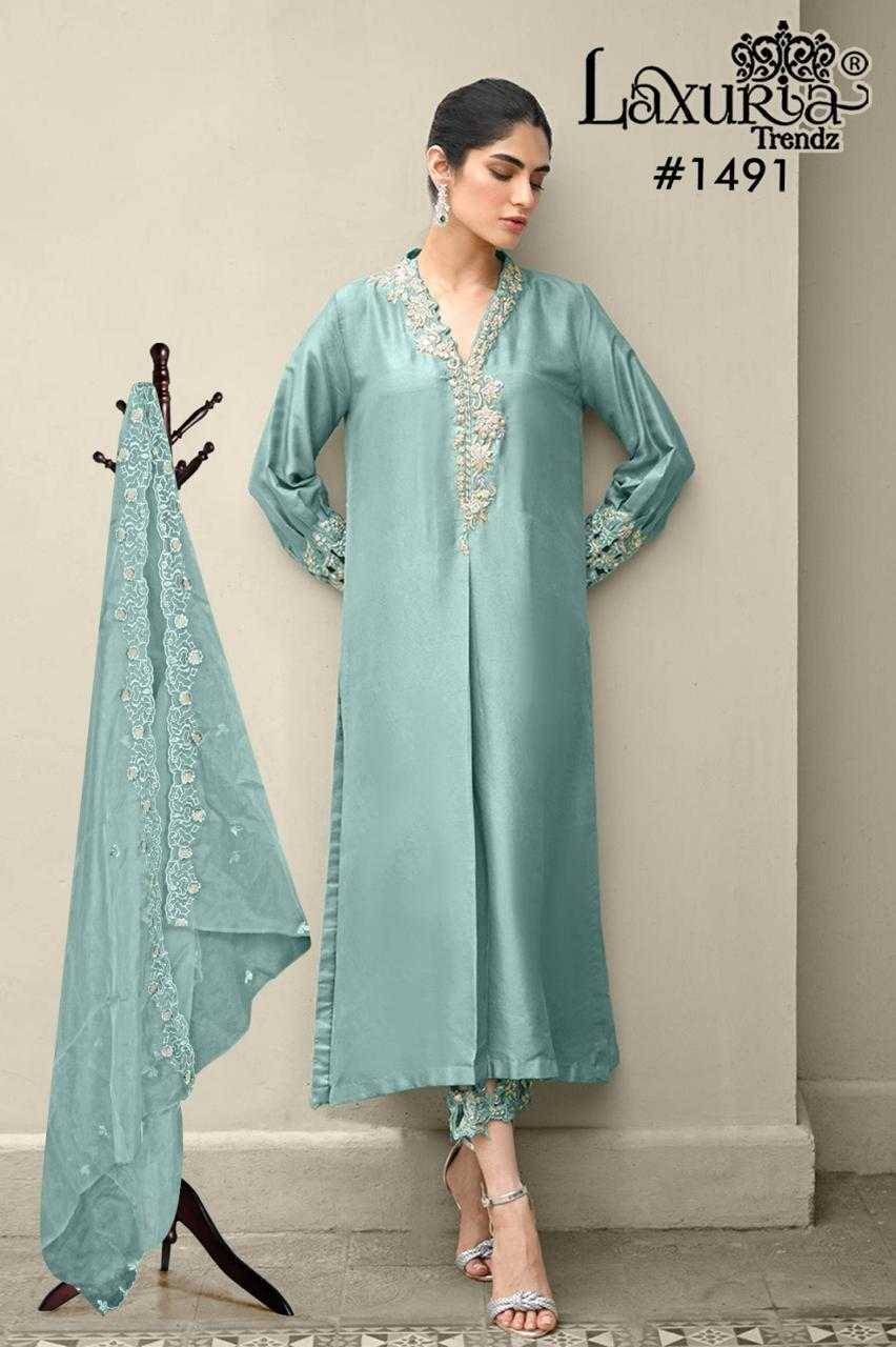 Luxuria Trendz 1491 Colours By Luxuria 1491-A To 1491-C Series Beautiful Pakistani Suits Colorful Stylish Fancy Casual Wear & Ethnic Wear Jam Satin Dresses At Wholesale Price