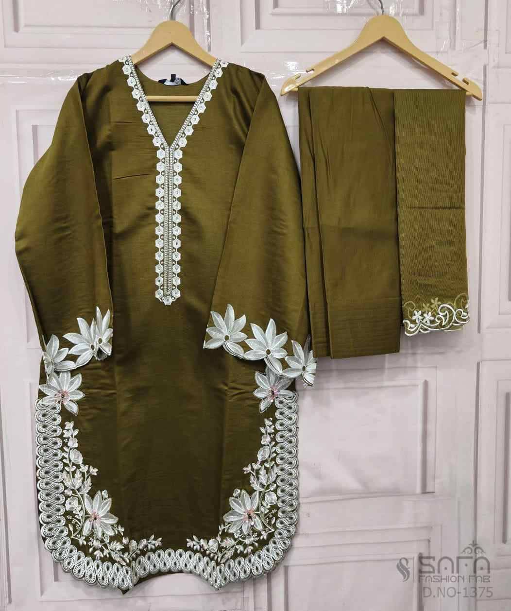 Safa 1375 Colours By Safa Fashion 1375-A To 1375-C Series Designer Stylish Fancy Colorful Beautiful Party Wear & Ethnic Wear Collection Viscose Dresses At Wholesale Price