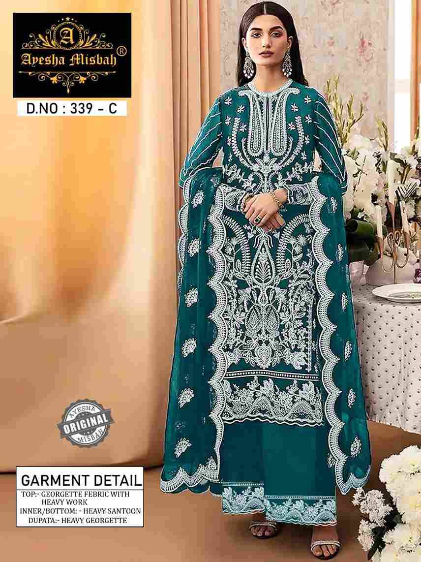 Ayesha Misbah 339 Colours By Fashid Wholesale 339-A To 339-F Series Beautiful Pakistani Suits Colorful Stylish Fancy Casual Wear & Ethnic Wear Georgette Embroidered Dresses At Wholesale Price