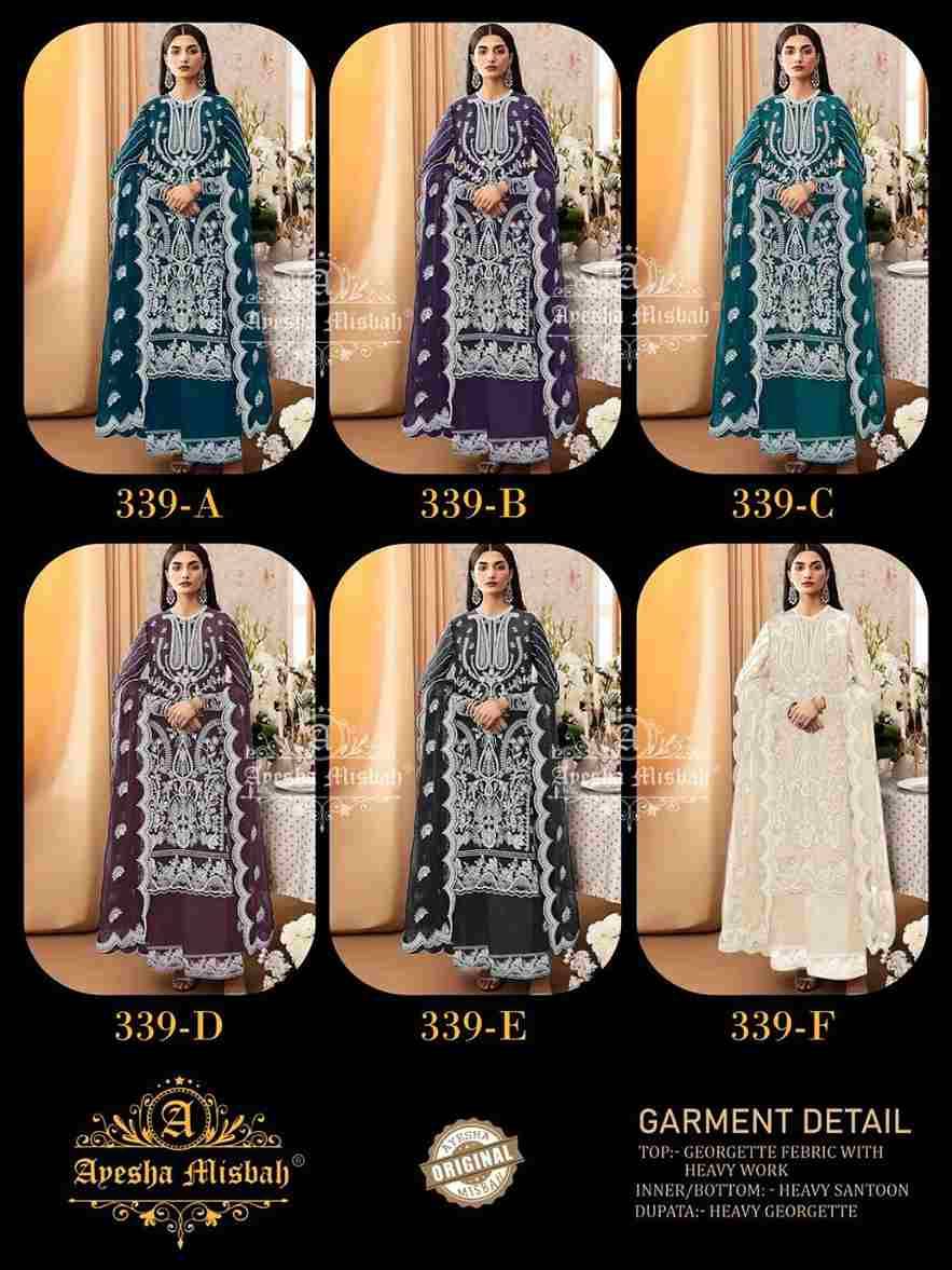 Ayesha Misbah 339 Colours By Fashid Wholesale 339-A To 339-F Series Beautiful Pakistani Suits Colorful Stylish Fancy Casual Wear & Ethnic Wear Georgette Embroidered Dresses At Wholesale Price
