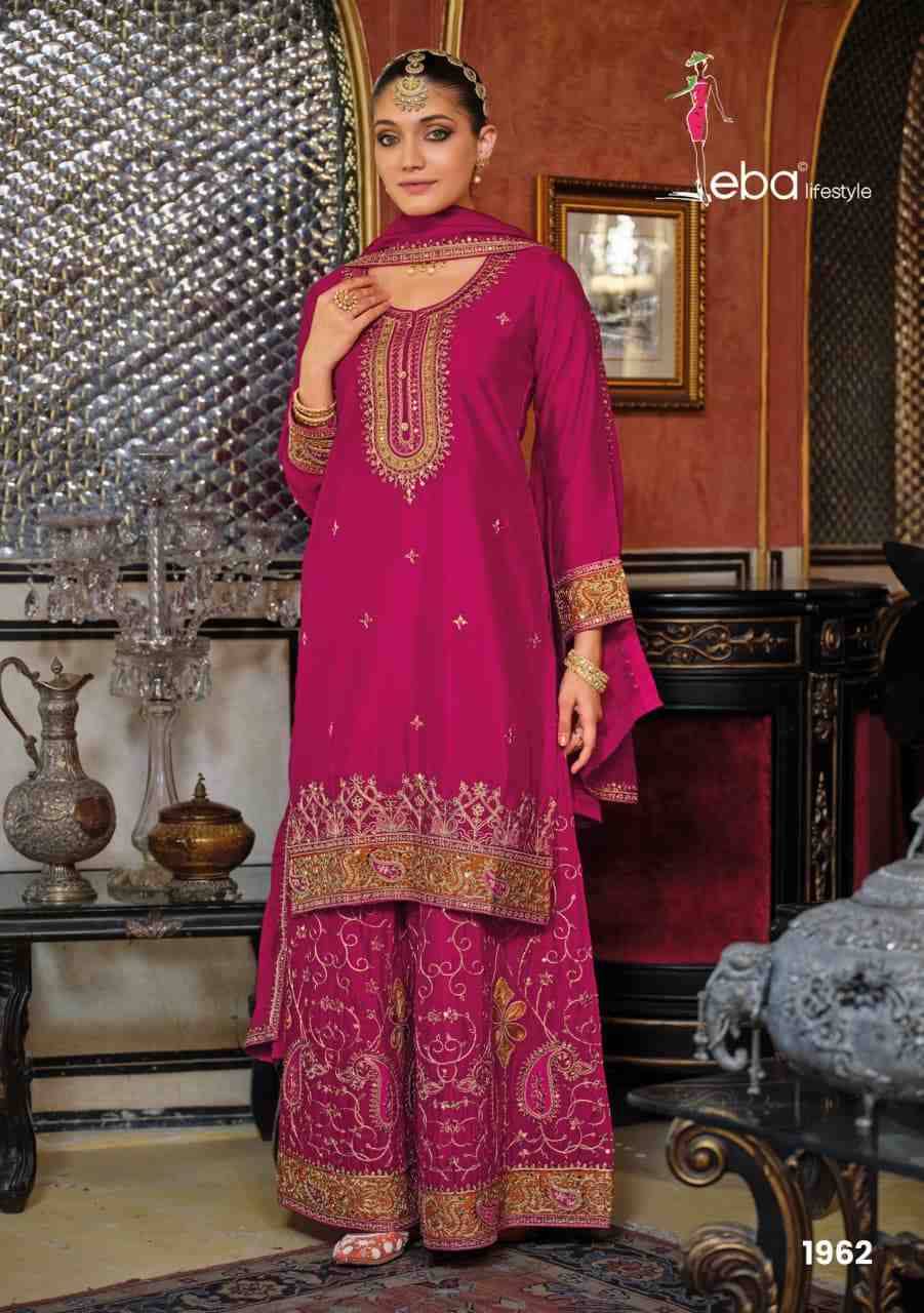 Kashish Nx By Eba Lifestyle 1961 To 1962 Series Beautiful Sharara Suits Colorful Stylish Fancy Casual Wear & Ethnic Wear Chinnon Dresses At Wholesale Price