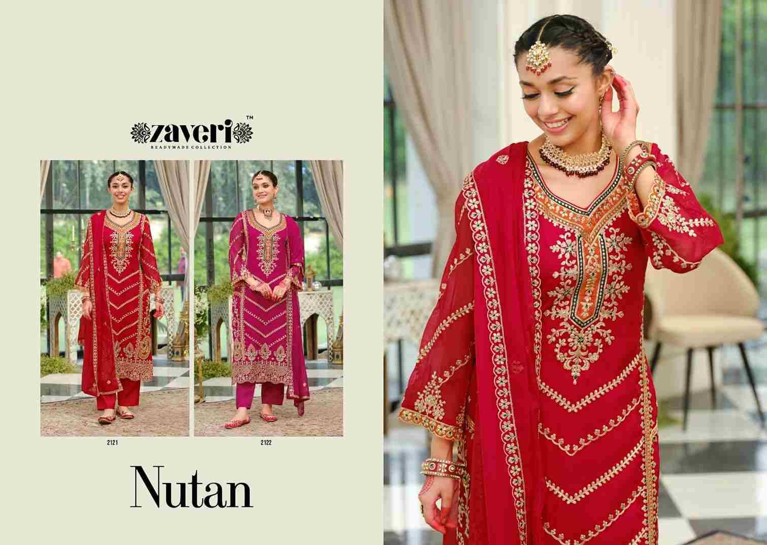 Nutan By Zaveri 2121 To 2122 Series Beautiful Festive Suits Colorful Stylish Fancy Casual Wear & Ethnic Wear Soft Organza Dresses At Wholesale Price