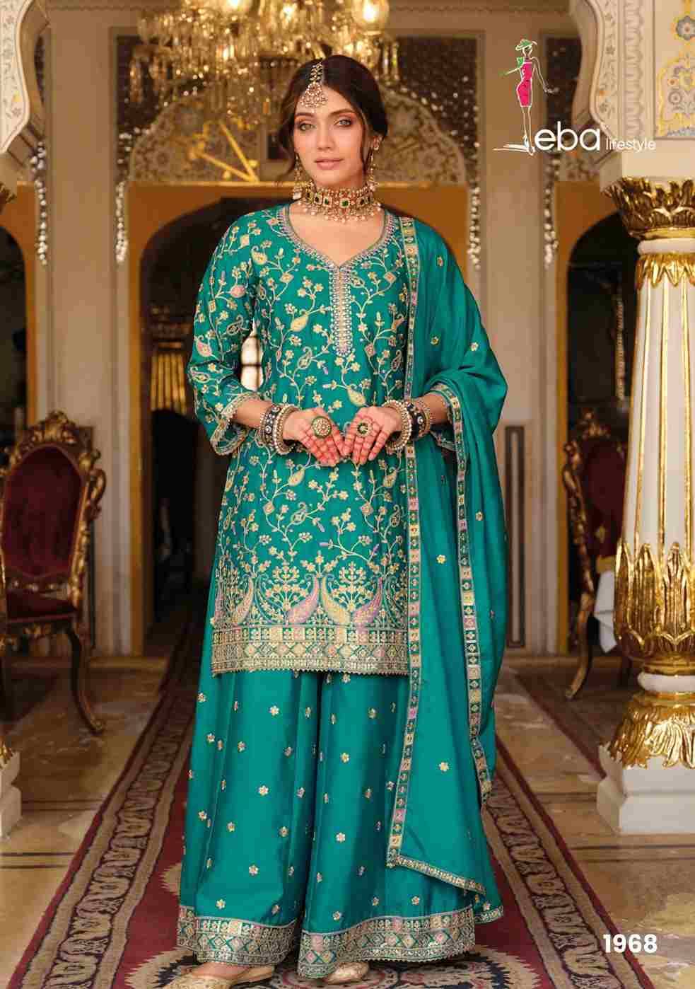 Falak By Eba Lifestyle 1968 To 1970 Series Beautiful Sharara Suits Colorful Stylish Fancy Casual Wear & Ethnic Wear Chinnon Dresses At Wholesale Price