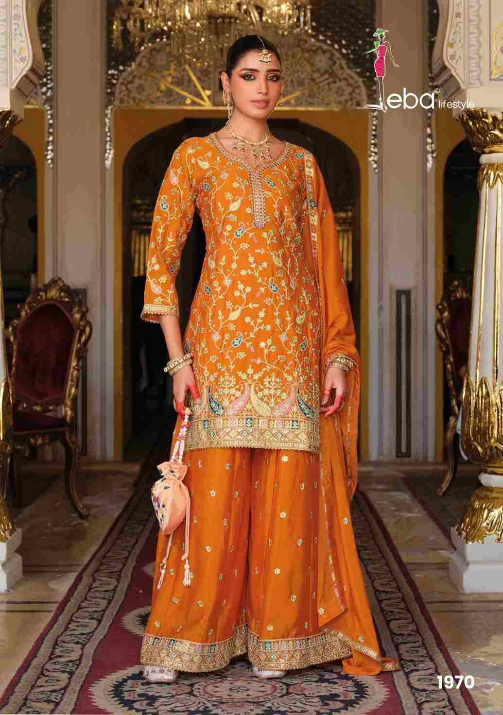 Falak By Eba Lifestyle 1968 To 1970 Series Beautiful Sharara Suits Colorful Stylish Fancy Casual Wear & Ethnic Wear Chinnon Dresses At Wholesale Price