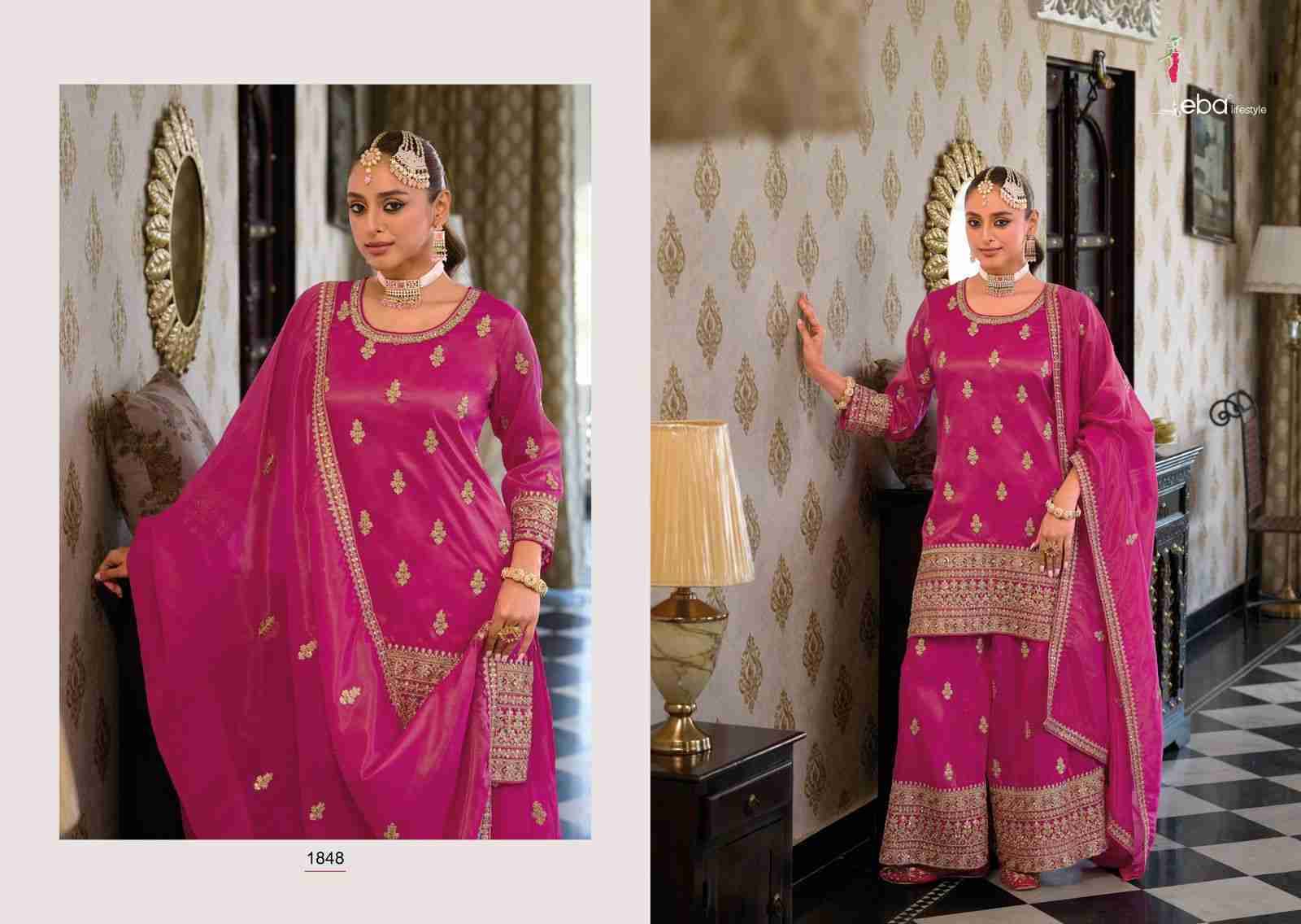 Heeramandi By Eba Lifestyle 1848 To 1850 Series Beautiful Sharara Suits Colorful Stylish Fancy Casual Wear & Ethnic Wear Simmer Embroidery Dresses At Wholesale Price