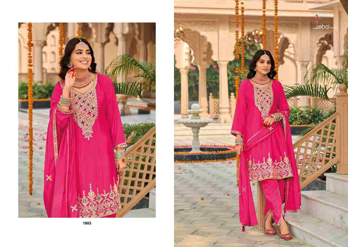 Hasrat By Eba Lifestyle 1803 To 1805 Series Beautiful Festive Suits Colorful Stylish Fancy Casual Wear & Ethnic Wear Heavy Chinnon Embroidery Dresses At Wholesale Price