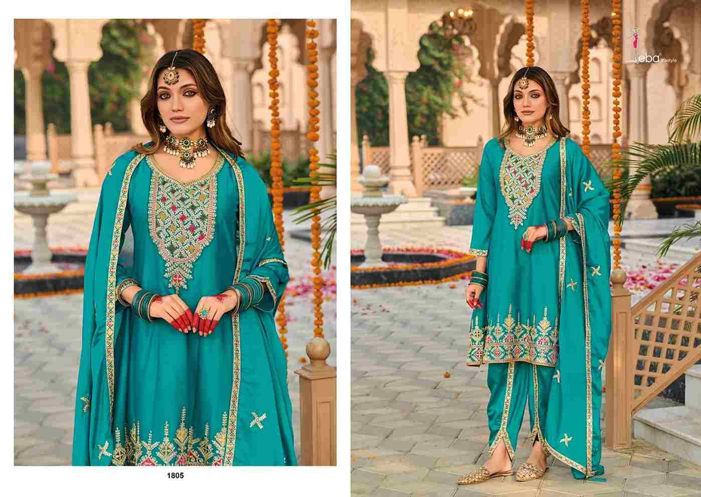 Hasrat By Eba Lifestyle 1803 To 1805 Series Beautiful Festive Suits Colorful Stylish Fancy Casual Wear & Ethnic Wear Heavy Chinnon Embroidery Dresses At Wholesale Price