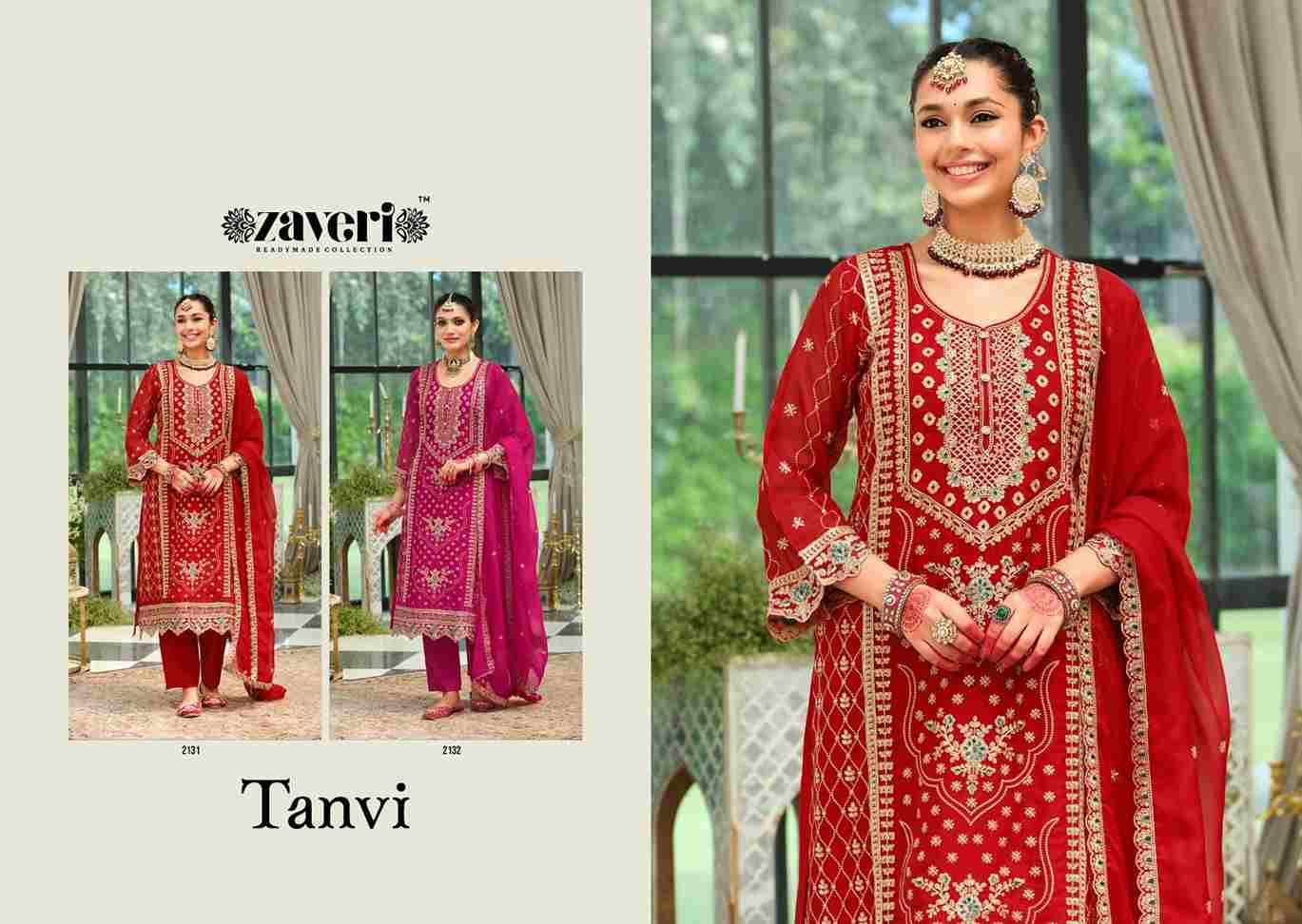Tanvi By Zaveri 2131 To 2132 Series Beautiful Festive Suits Colorful Stylish Fancy Casual Wear & Ethnic Wear Soft Organza Dresses At Wholesale Price