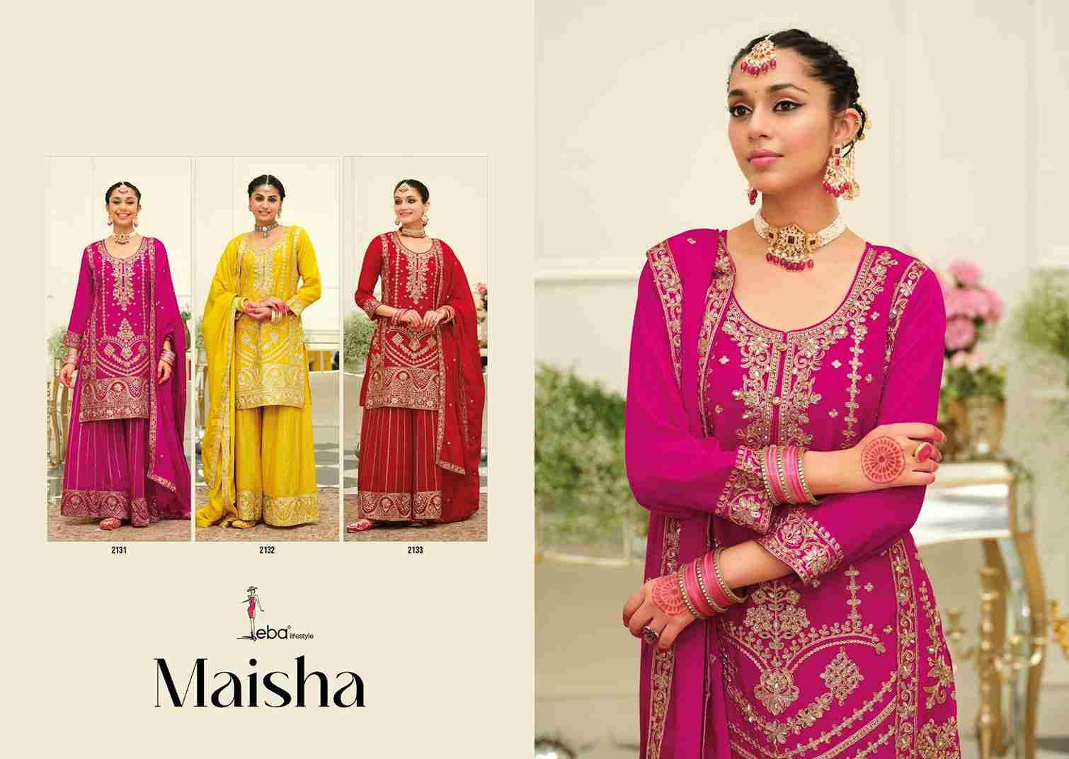 Maisha By Eba Lifestyle 2131 To 2133 Series Beautiful Festive Suits Colorful Stylish Fancy Casual Wear & Ethnic Wear Heavy Chinnon Embroidery Dresses At Wholesale Price