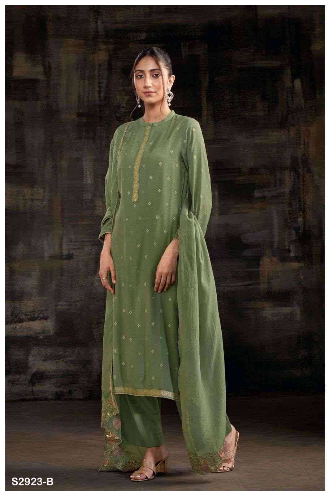 Isra-2923 By Ganga Fashion 2923-A To 2923-B Series Beautiful Festive Suits Colorful Stylish Fancy Casual Wear & Ethnic Wear Pure Viscose Silk Dresses At Wholesale Price