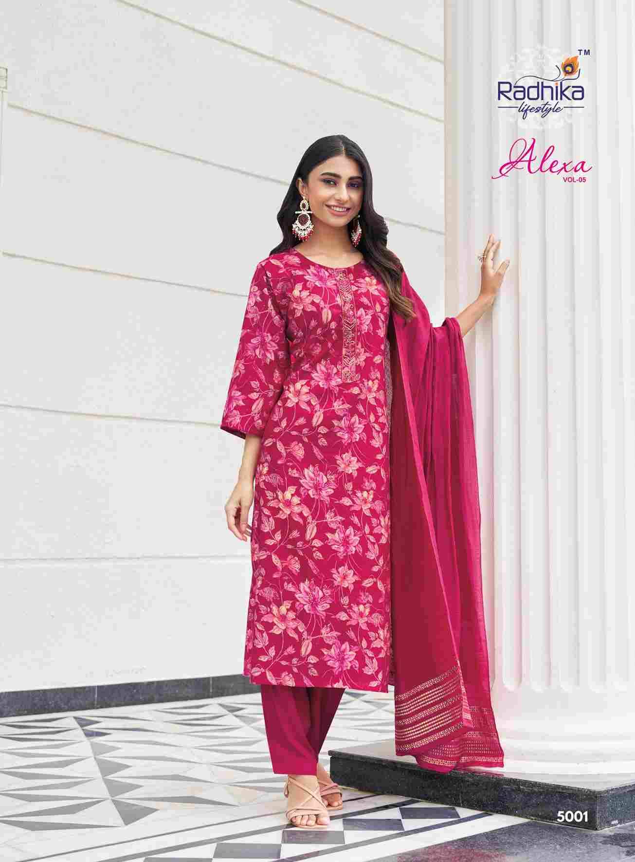 Alexa Vol-5 By Radhika Lifestyle 5001 To 5006 Series Designer Stylish Fancy Colorful Beautiful Party Wear & Ethnic Wear Collection Vertican Silk Dresses At Wholesale Price