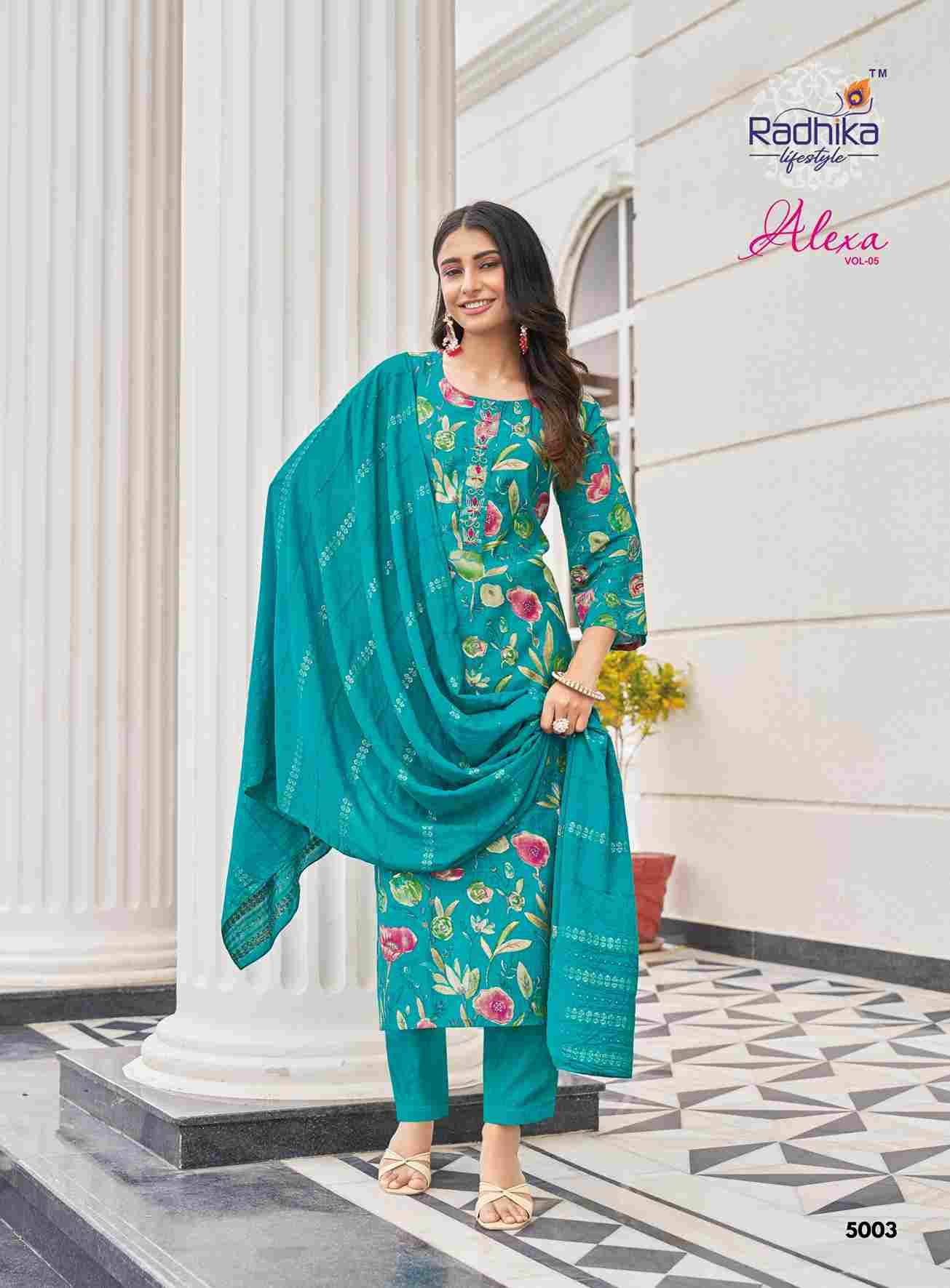 Alexa Vol-5 By Radhika Lifestyle 5001 To 5006 Series Designer Stylish Fancy Colorful Beautiful Party Wear & Ethnic Wear Collection Vertican Silk Dresses At Wholesale Price