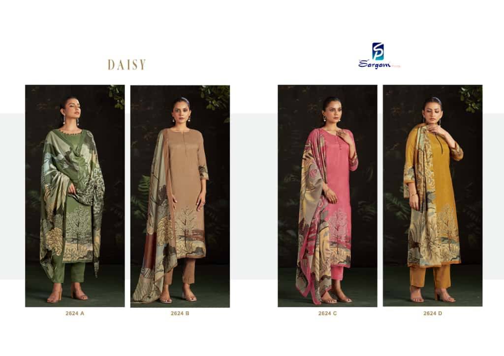 Daisy By Sargam Prints 2624-A To 2624-D Series Beautiful Festive Suits Stylish Fancy Colorful Casual Wear & Ethnic Wear Pure Muslin Print Dresses At Wholesale Price