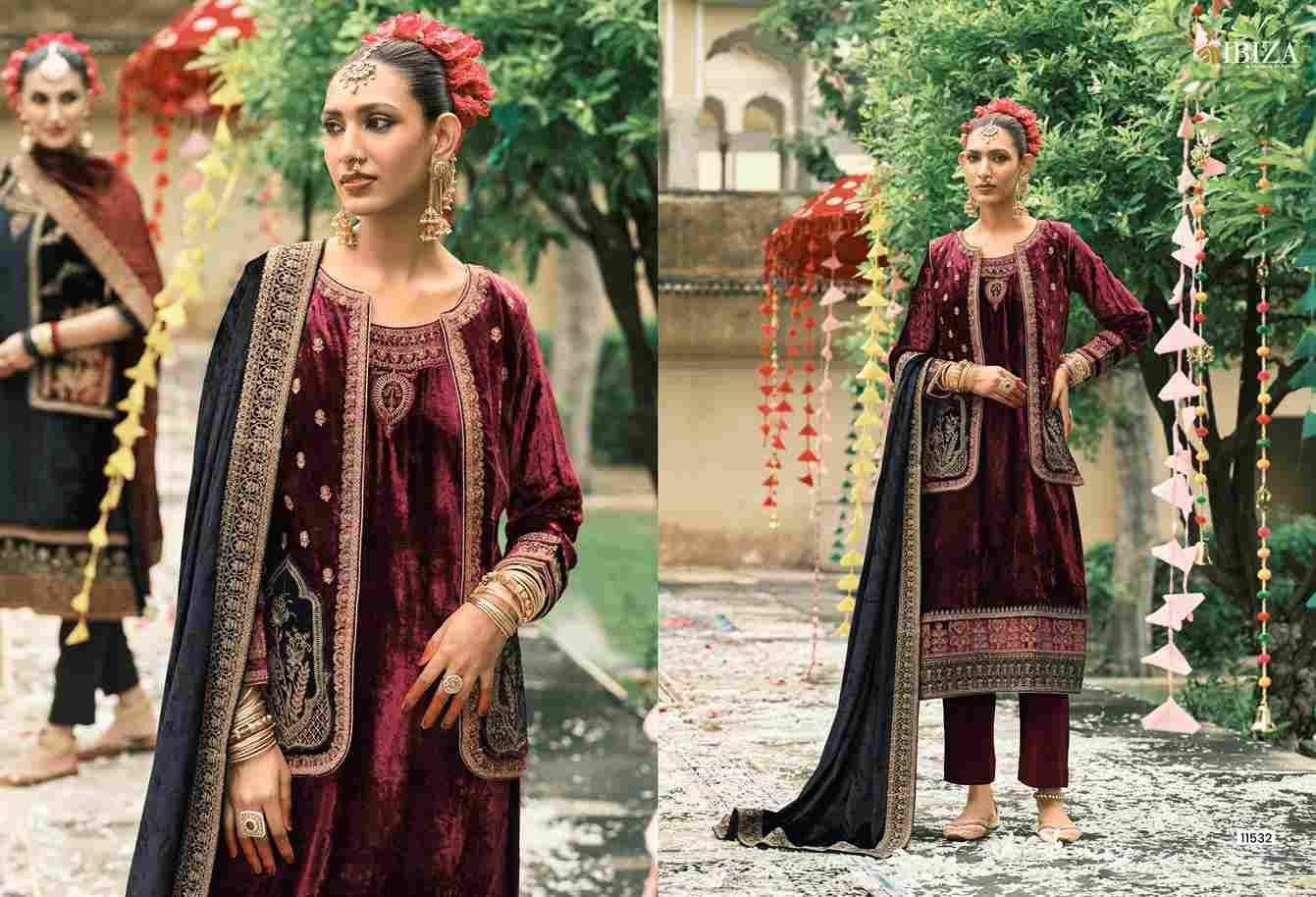 Suneherii By Ibiza 11531 To 11536 Series Designer Festive Suits Beautiful Fancy Stylish Colorful Party Wear & Occasional Wear Pure Viscose Velvet Dresses At Wholesale Price