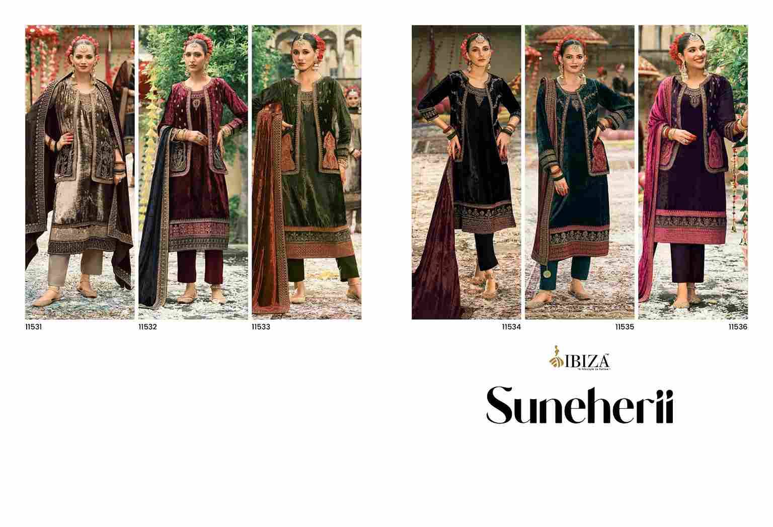 Suneherii By Ibiza 11531 To 11536 Series Designer Festive Suits Beautiful Fancy Stylish Colorful Party Wear & Occasional Wear Pure Viscose Velvet Dresses At Wholesale Price