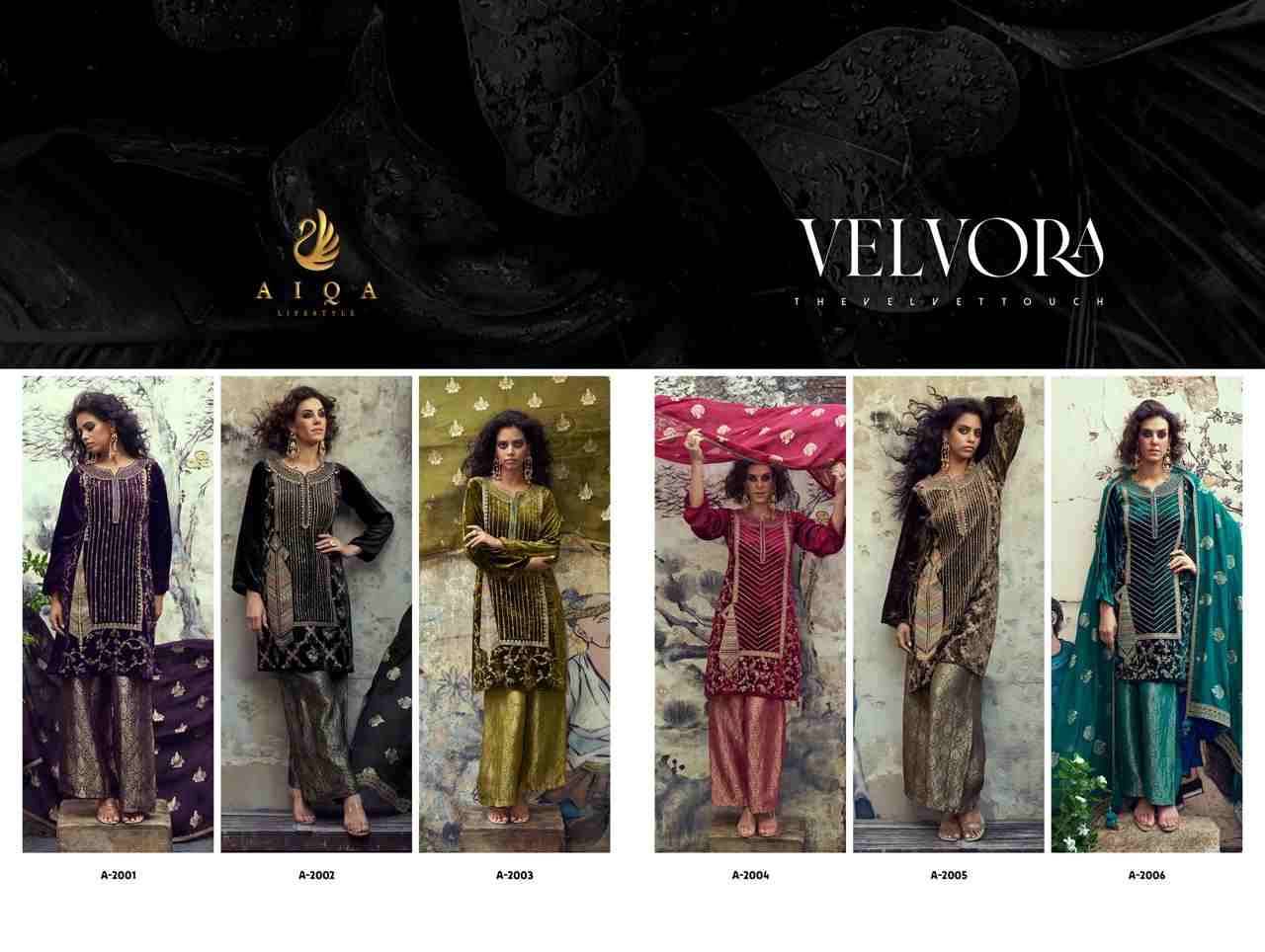 Velvora By Aiqa 2001 To 2006 Series Beautiful Festive Suits Colorful Stylish Fancy Casual Wear & Ethnic Wear Pure Viscose Velvet Dresses At Wholesale Price