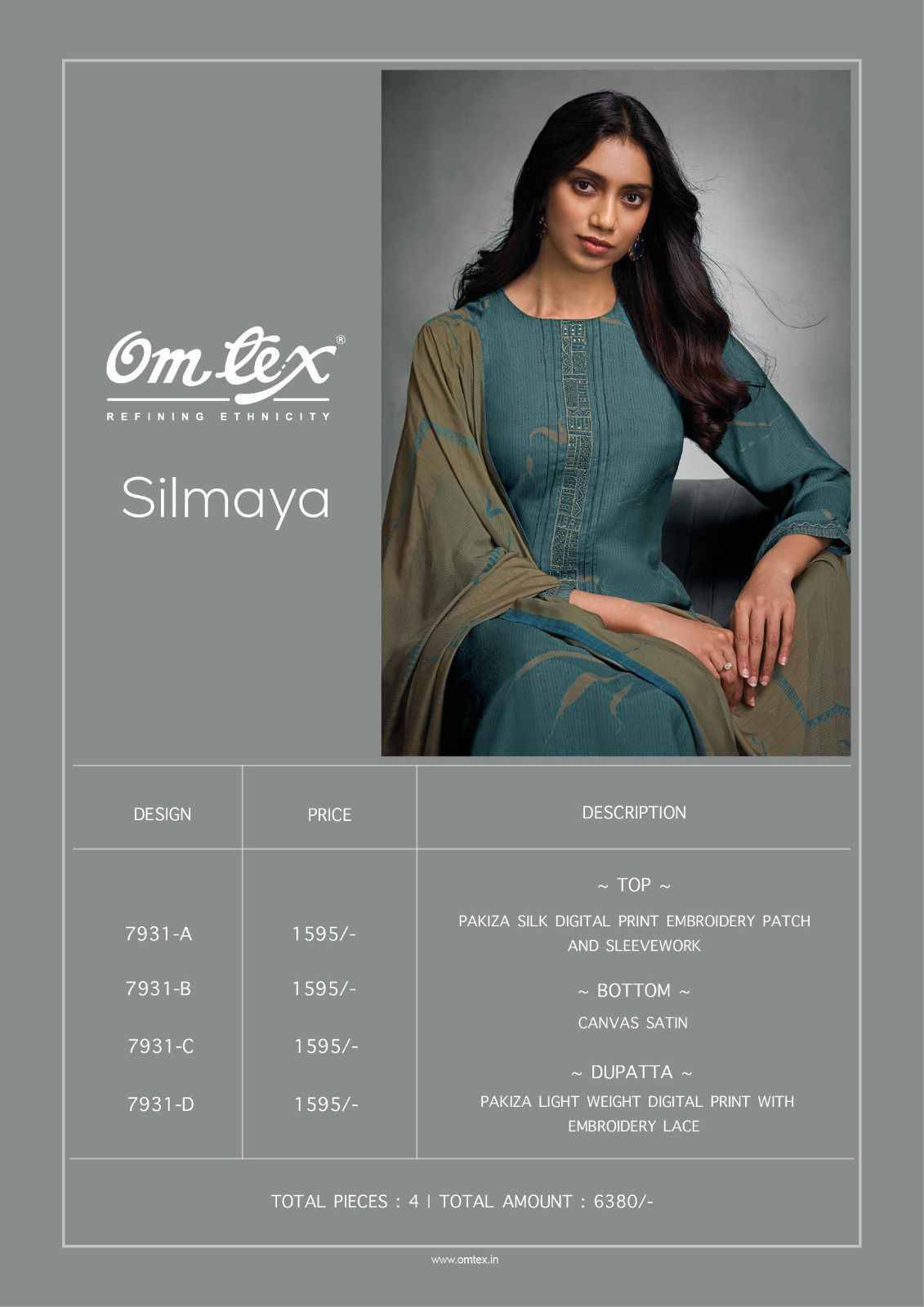 Silmaya By Om Tex 7931-A To 7931-D Series Beautiful Festive Suits Colorful Stylish Fancy Casual Wear & Ethnic Wear Silk Dresses At Wholesale Price