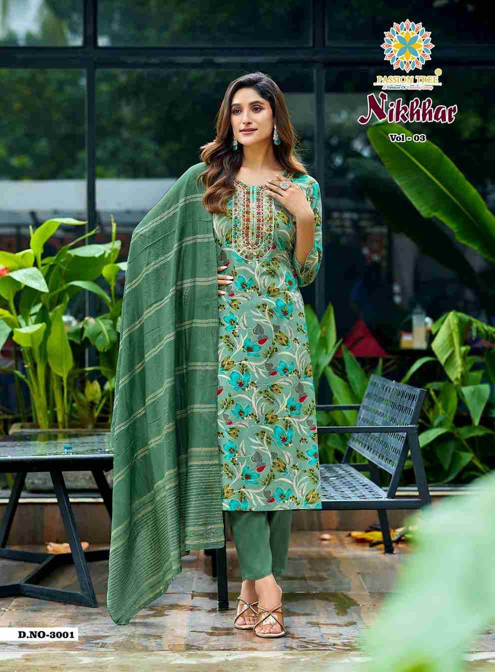 Nikhaar Vol- By Passion Tree 3001 To 3009 Series Beautiful Stylish Festive Suits Fancy Colorful Casual Wear & Ethnic Wear & Ready To Wear Rayon Foil Dresses At Wholesale Price