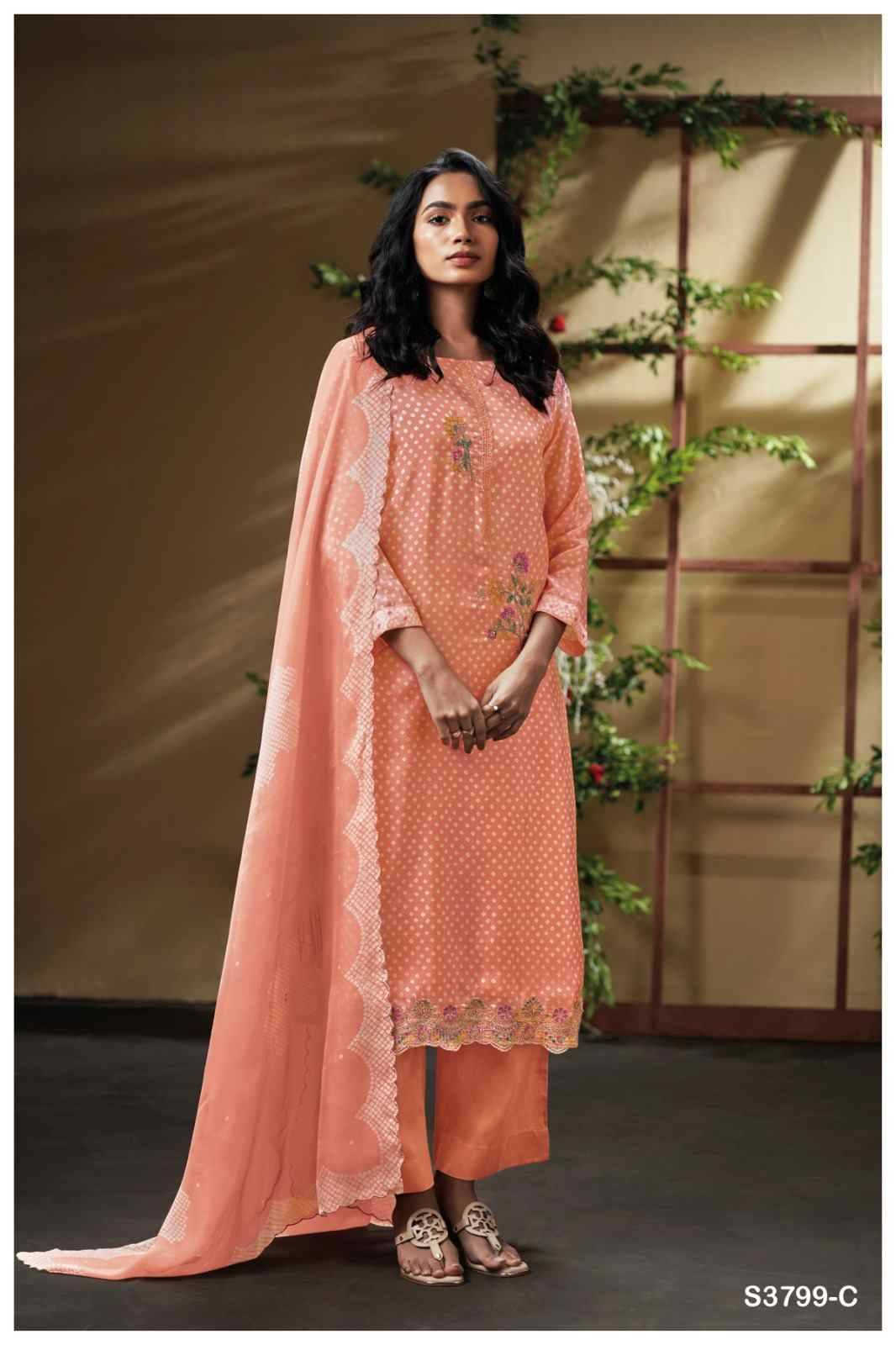 Drishta-3799 By Ganga Fashion 3799-A To 3799-D Series Beautiful Festive Suits Colorful Stylish Fancy Casual Wear & Ethnic Wear Pure Bemberg Dresses At Wholesale Price