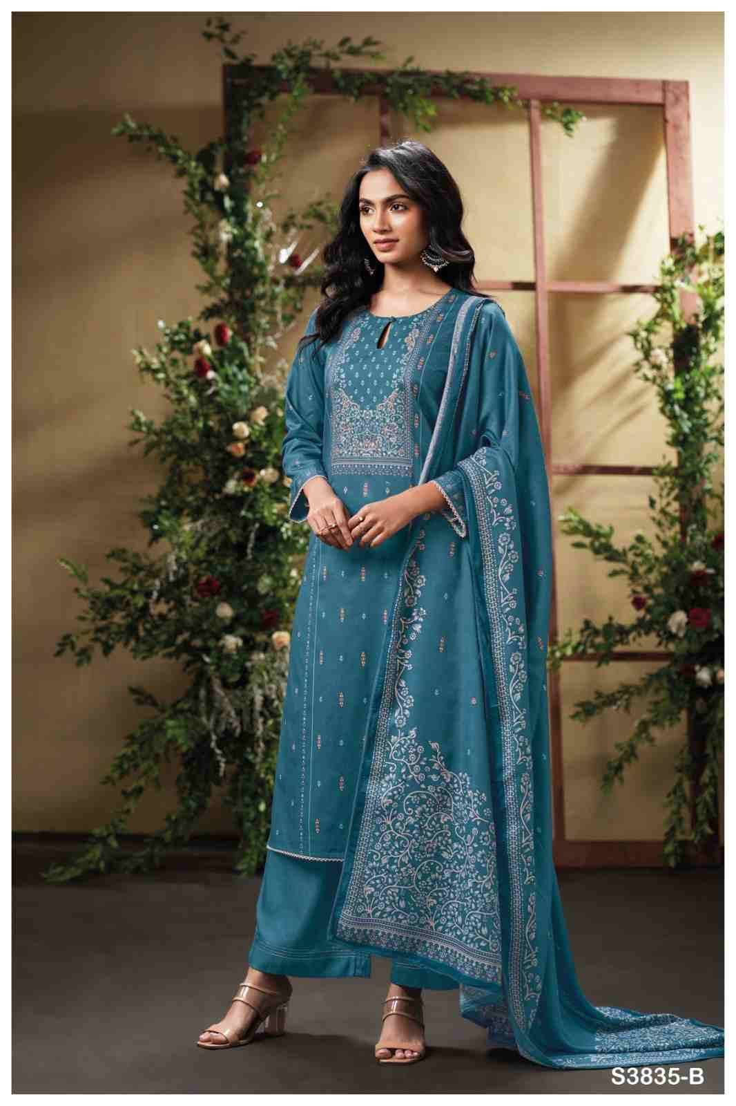 Nesha-3835 By Ganga Fashion 3835-A To 3835-D Series Beautiful Festive Suits Colorful Stylish Fancy Casual Wear & Ethnic Wear Pure Corduoy Dresses At Wholesale Price