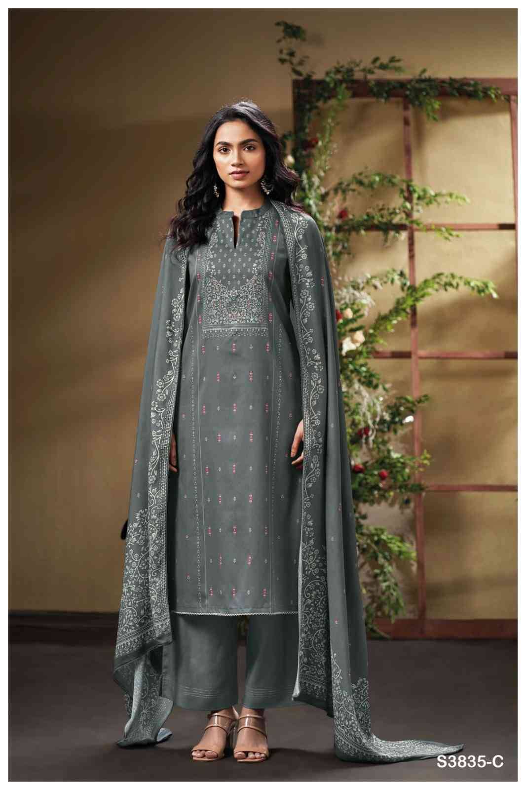 Nesha-3835 By Ganga Fashion 3835-A To 3835-D Series Beautiful Festive Suits Colorful Stylish Fancy Casual Wear & Ethnic Wear Pure Corduoy Dresses At Wholesale Price