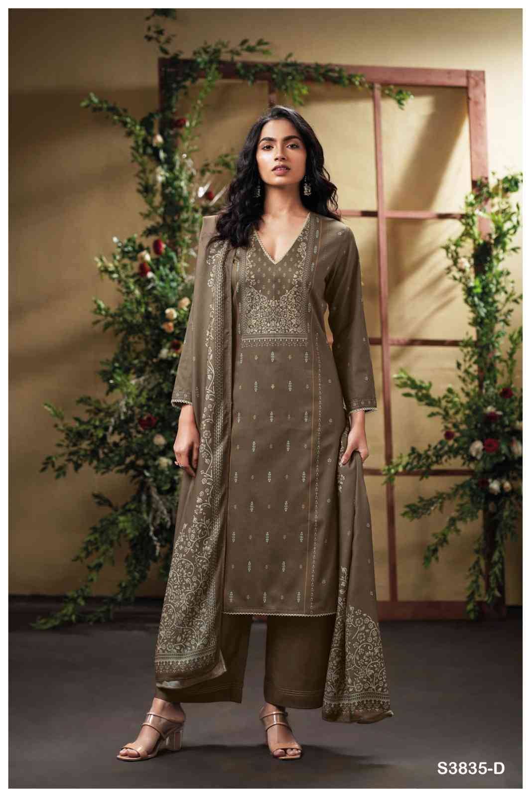 Nesha-3835 By Ganga Fashion 3835-A To 3835-D Series Beautiful Festive Suits Colorful Stylish Fancy Casual Wear & Ethnic Wear Pure Corduoy Dresses At Wholesale Price