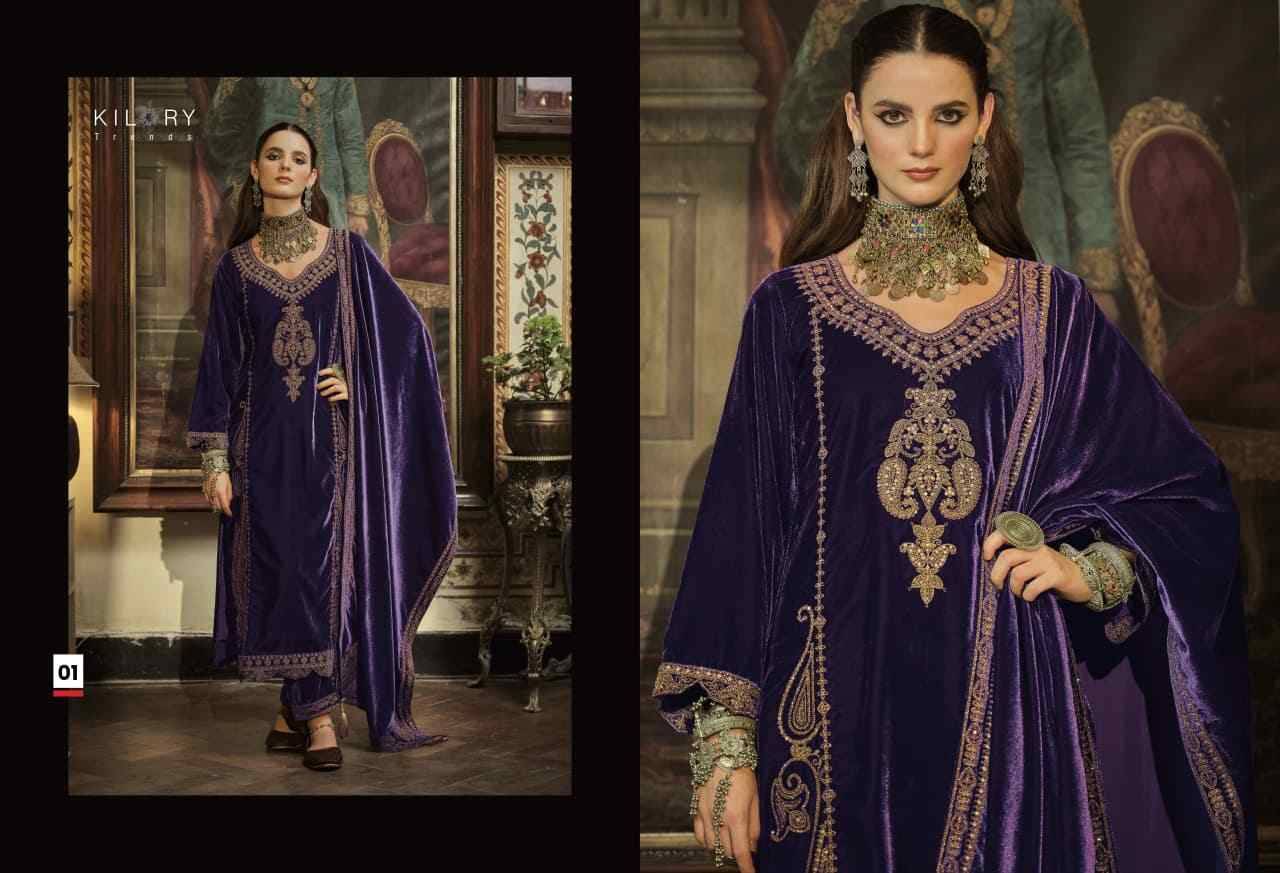 Surmayi By Kilory 01 To 06 Series Beautiful Festive Suits Colorful Stylish Fancy Casual Wear & Ethnic Wear Pure Velvet Dresses At Wholesale Price