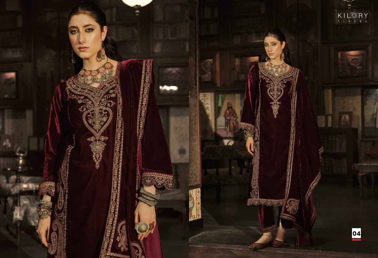Surmayi By Kilory 01 To 06 Series Beautiful Festive Suits Colorful Stylish Fancy Casual Wear & Ethnic Wear Pure Velvet Dresses At Wholesale Price
