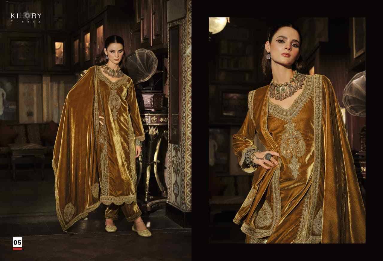 Surmayi By Kilory 01 To 06 Series Beautiful Festive Suits Colorful Stylish Fancy Casual Wear & Ethnic Wear Pure Velvet Dresses At Wholesale Price